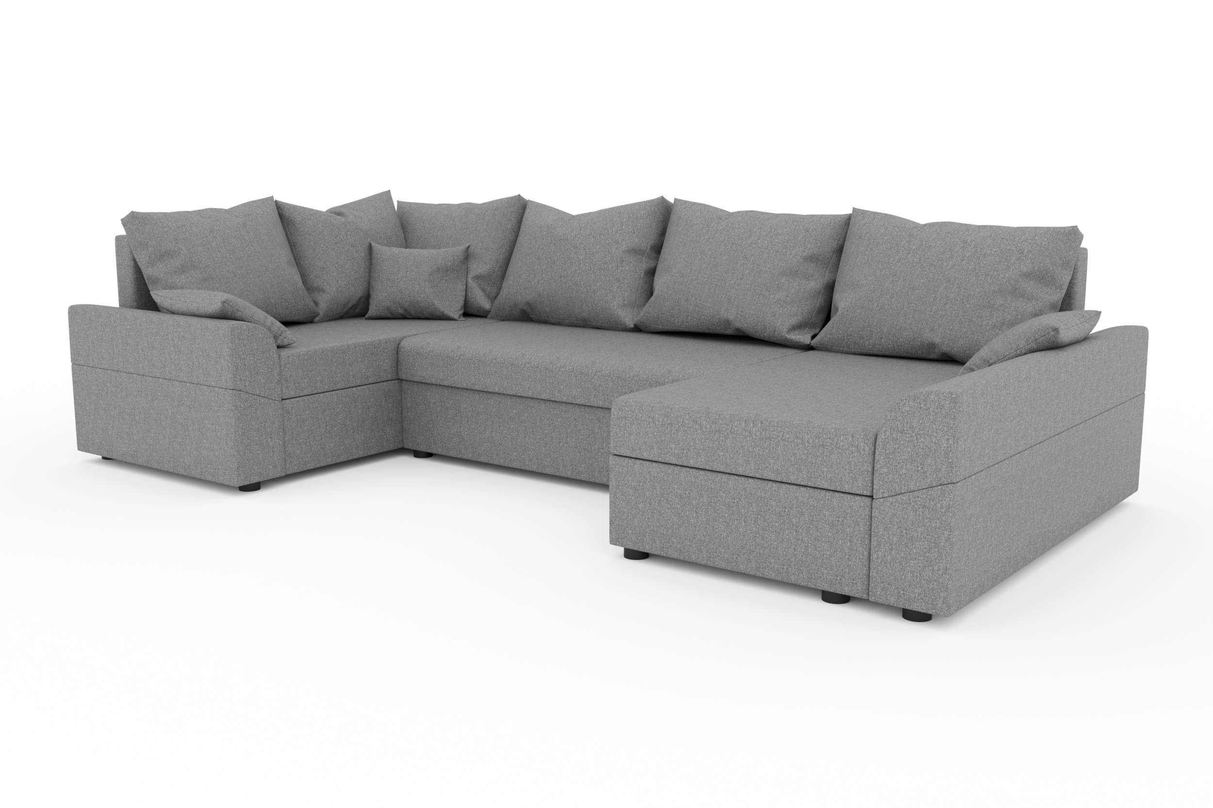 Eckcouch, Sofa, Bettfunktion, Design mit mit U-Form, Bailey, Sitzkomfort, Bettkasten, Wohnlandschaft Modern Stylefy