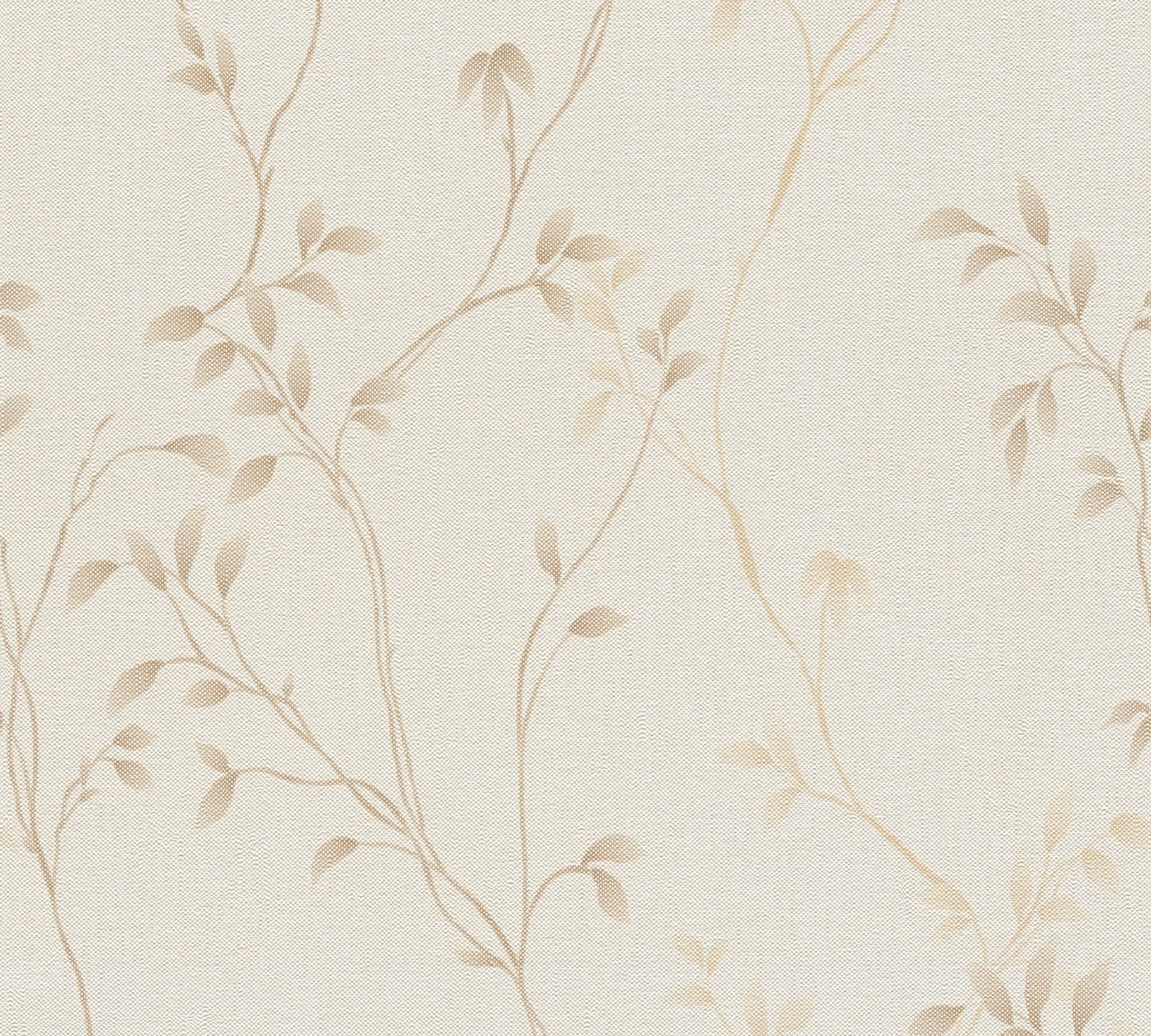 A.S. Création Vliestapete Pure Elegance Tapete mit Blätterranken Mustertapete Floral Blattmotiv, strukturiert, matt, (1 St), Vliestapete Blatt-Motiv für Schlafzimmer Küche Wohnzimmer Blätterranke