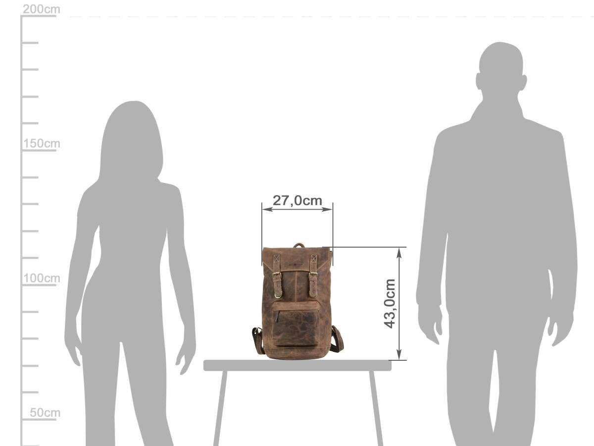Greenburry Notebookrucksack Vintage, Rucksack, DayPack, BackPack, Leder