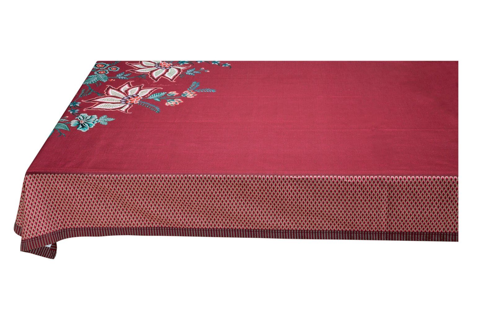 PiP Studio Tischdecke Flower Festival Tischdecke dark pink 150 x 250 cm, Table Cloth Flower Festival Dark Pink 150x250cm