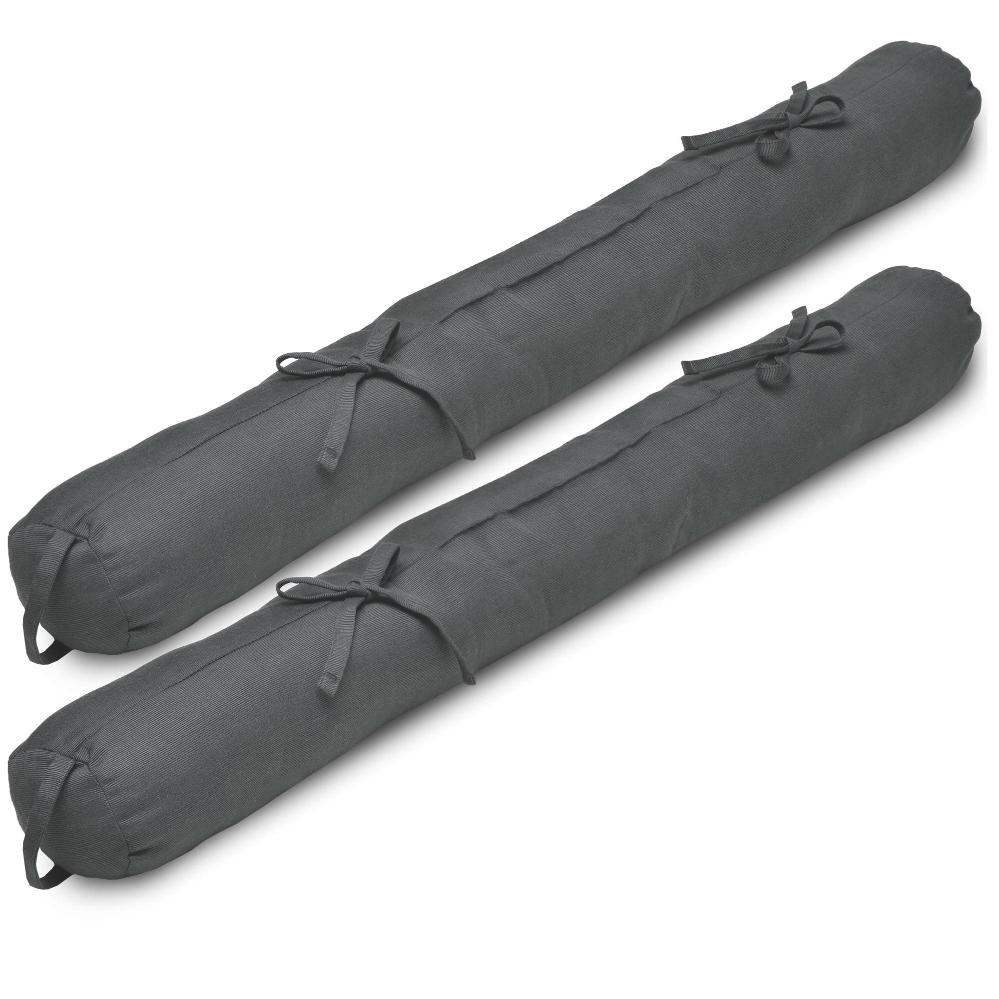 Beautissu Zugluftstopper 2er Set Zugluftstopper 90cm Viento, 90x10cm, Anthrazit, Türluftstopper Haustür Kältestopper für Türen & Fenster