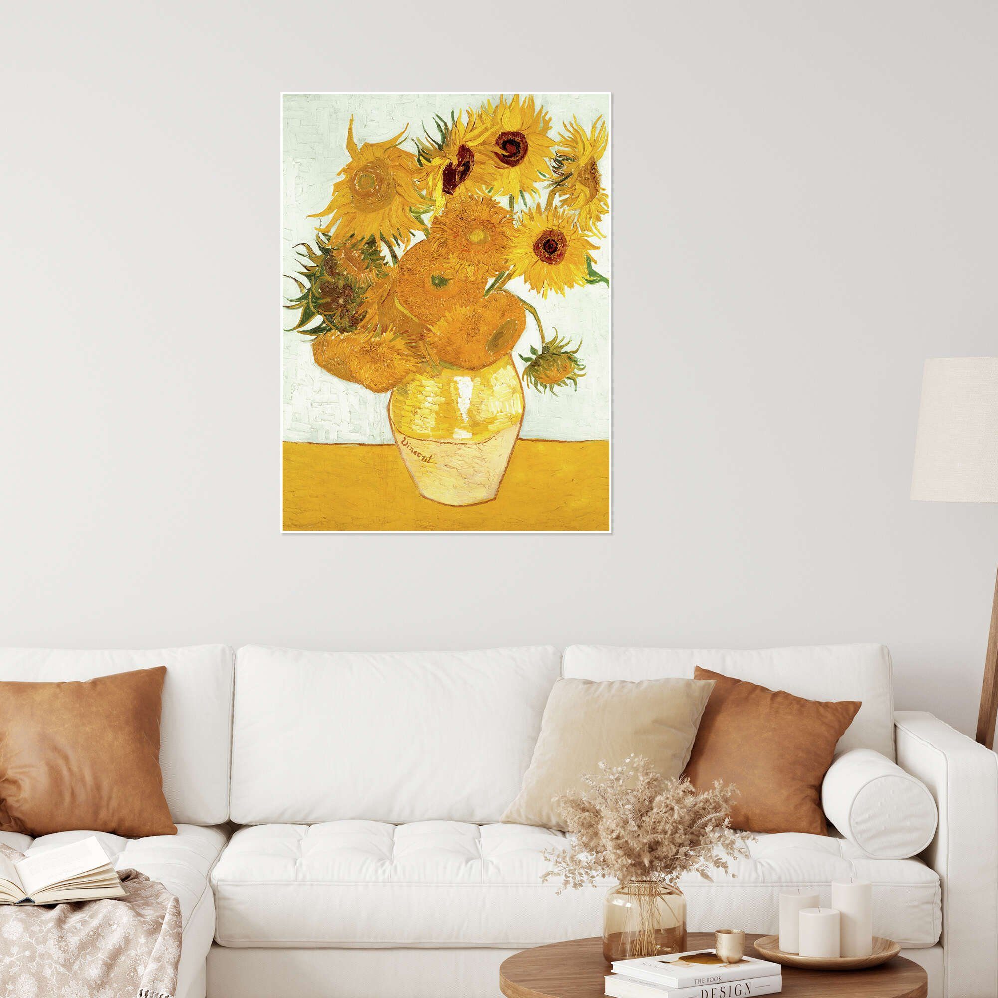Posterlounge Wandbild Zwölf Sonnenblumen in einer Vase, Vincent van Gogh, erhältlich als Poster, Leinwandbild, Wandsticker oder Acrylglasbild