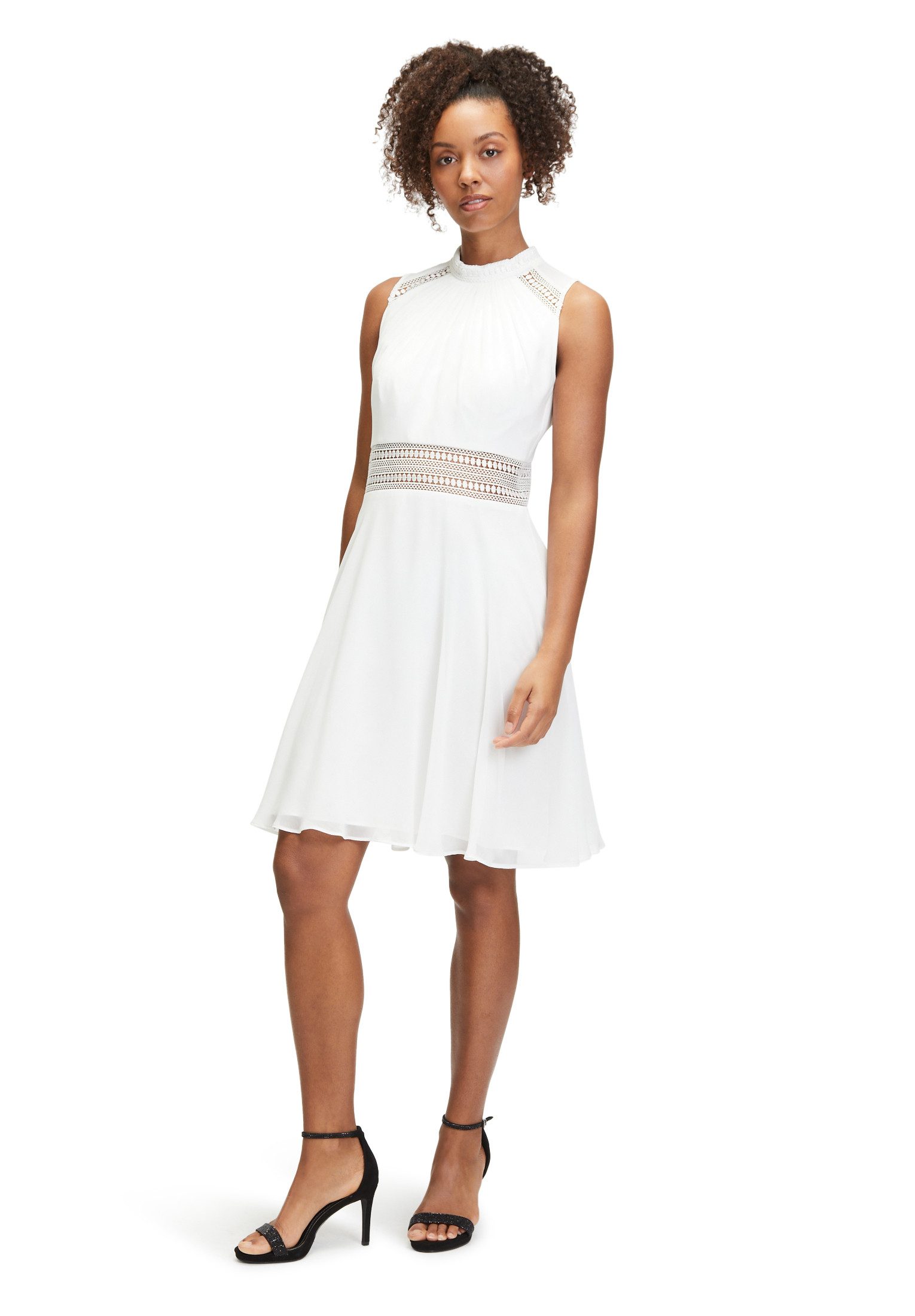 Vera Mont Cocktailkleid Damen mit Spitzeneinsatz Aufgesteppte Bänder