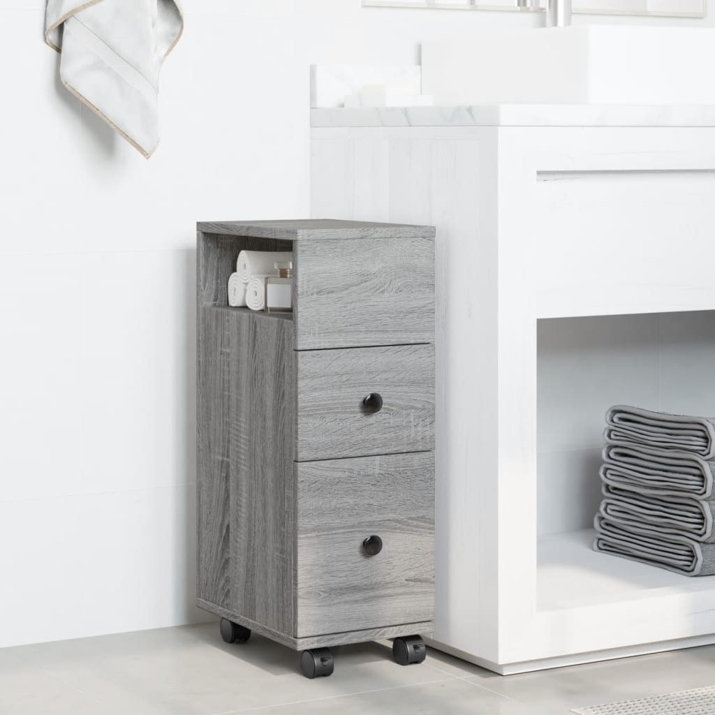 vidaXL Fächerschrank Badschrank Schmal mit Rollen günstig online kaufen