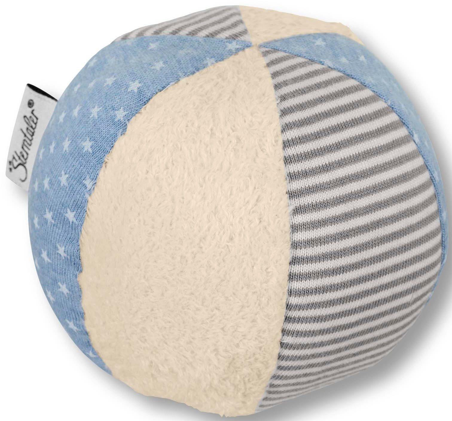 Sterntaler® Softball Stoff, blau/beige, zu Babys, Regt Spielbewegungen ersten an Babys den für