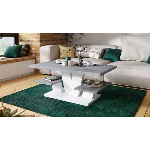 designimpex Couchtisch Design Viva Tisch Wohnzimmertisch 110x60x45 cm mit Ablagefläche