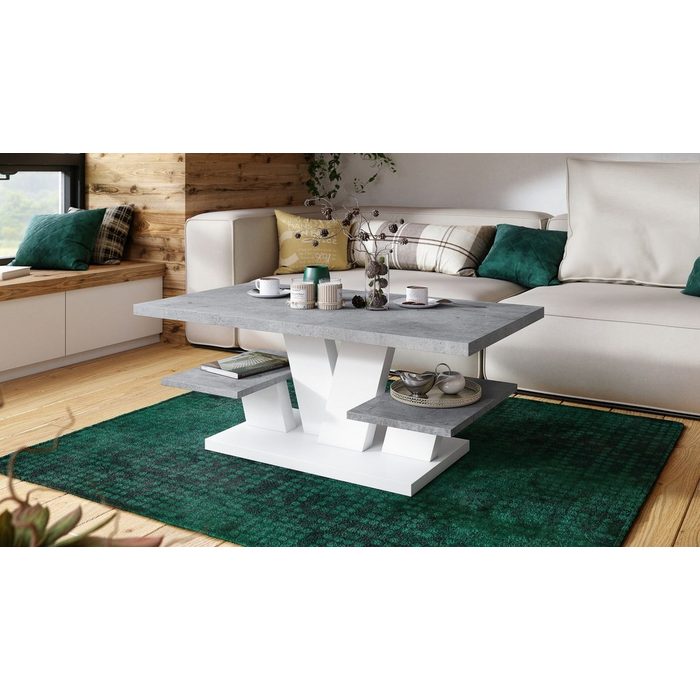 Mazzoni Couchtisch Design Couchtisch Viva Tisch Wohnzimmertisch 110x60x45 cm mit Ablagefläche