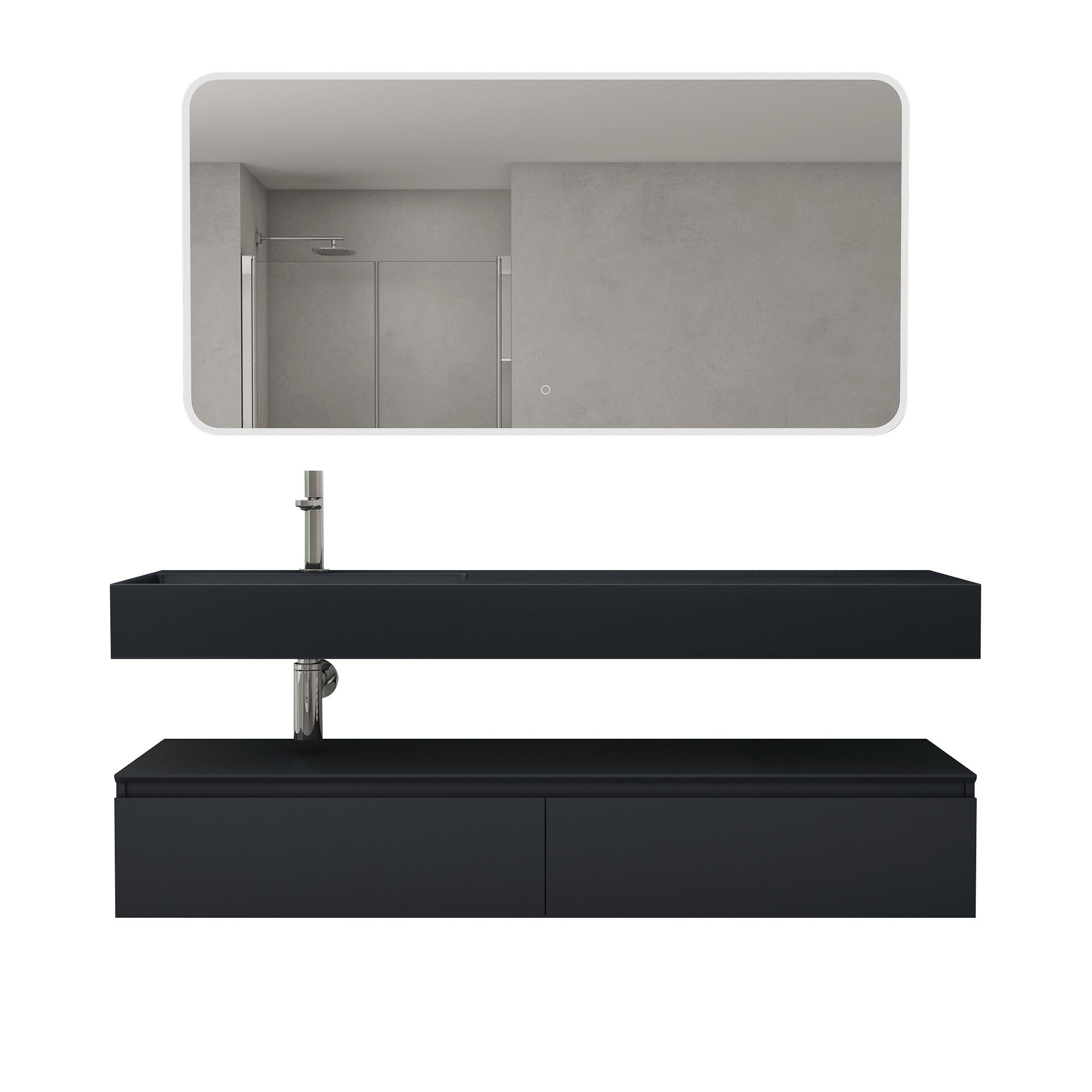 doporro Badmöbel-Set Waschtisch mit Unterschrank 150cm günstig online kaufen