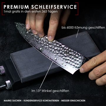 KRAFTSTEIN Damastmesser Profi Kochmesser I Echter Damaststahl I Premium Qualität