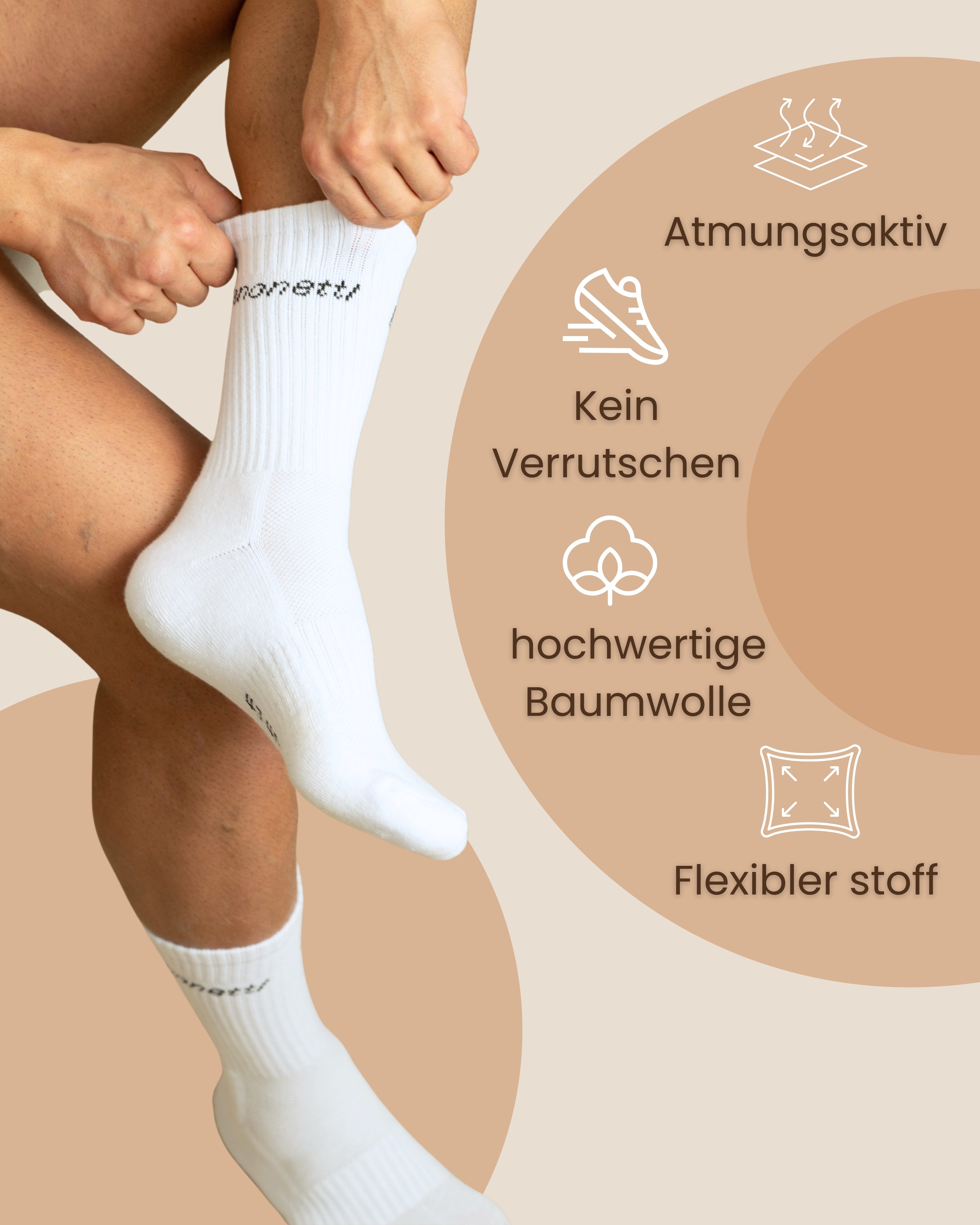 Benonetti Tennissocken für Damen und Herren – Bequeme Sport&Laufsocken (3-Paar) Robust & Langlebig - Optimale Kompression - verursacht keine Blasen