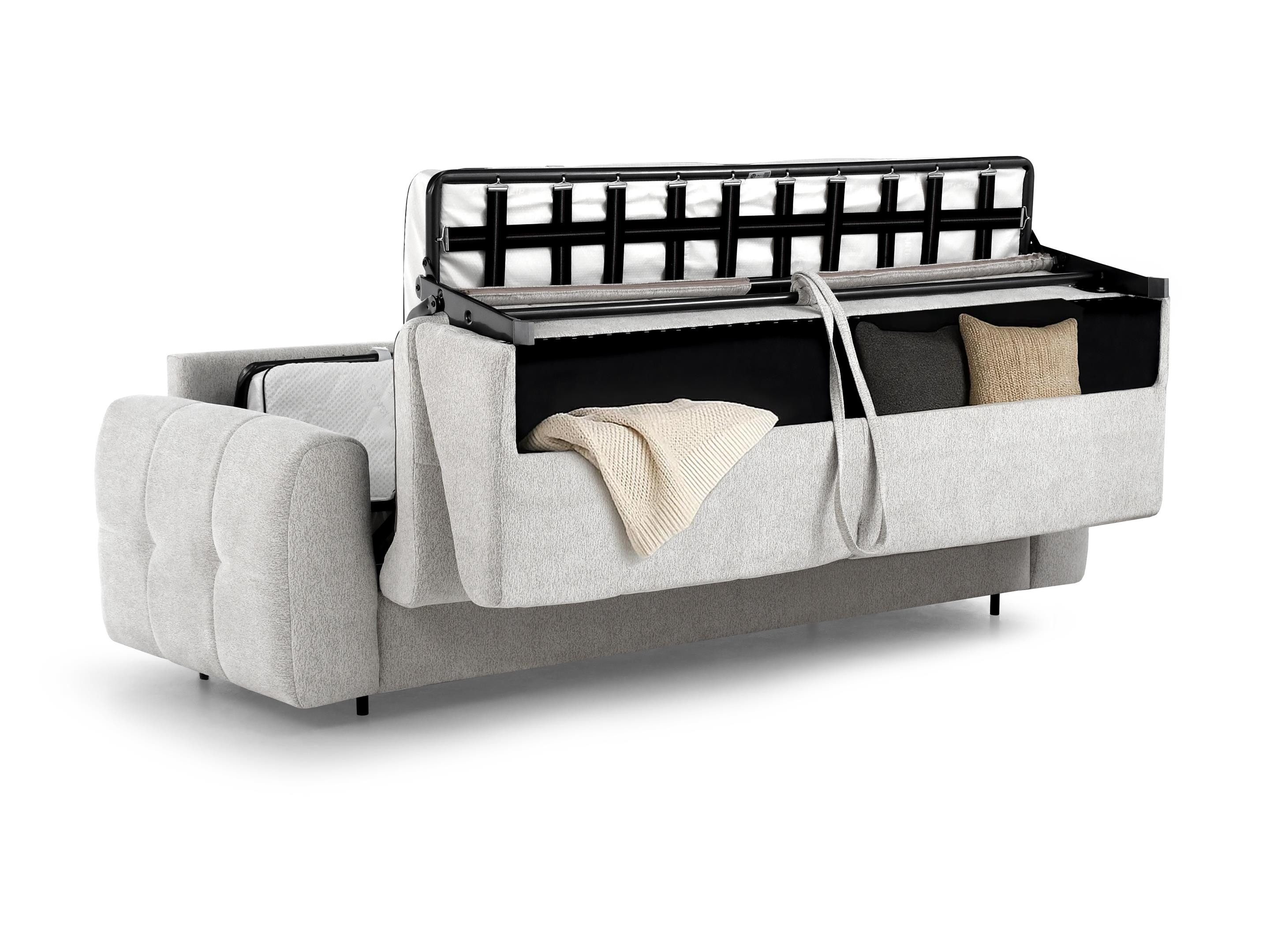 Beautysofa Schlafsofa Pireus modernes Sofa mit italienischem Klappmechanismus und Matratze, in 3 Größen & 6 Farben, Bettkasten und Schlaffunktion – Bild 4 von 5