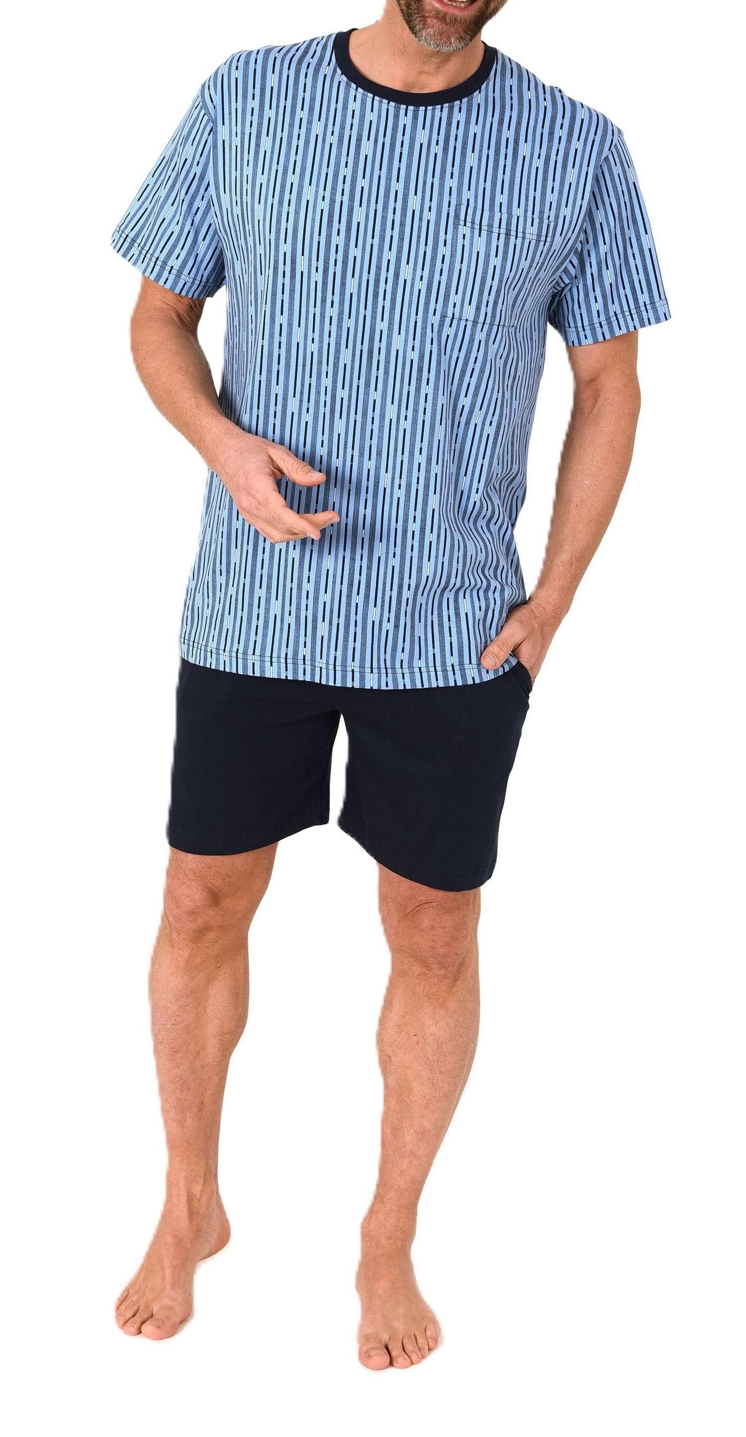 Normann Pyjama Normann Herren kurzarm Schlafanzug Shorty Pyjama aus Baumwol günstig online kaufen