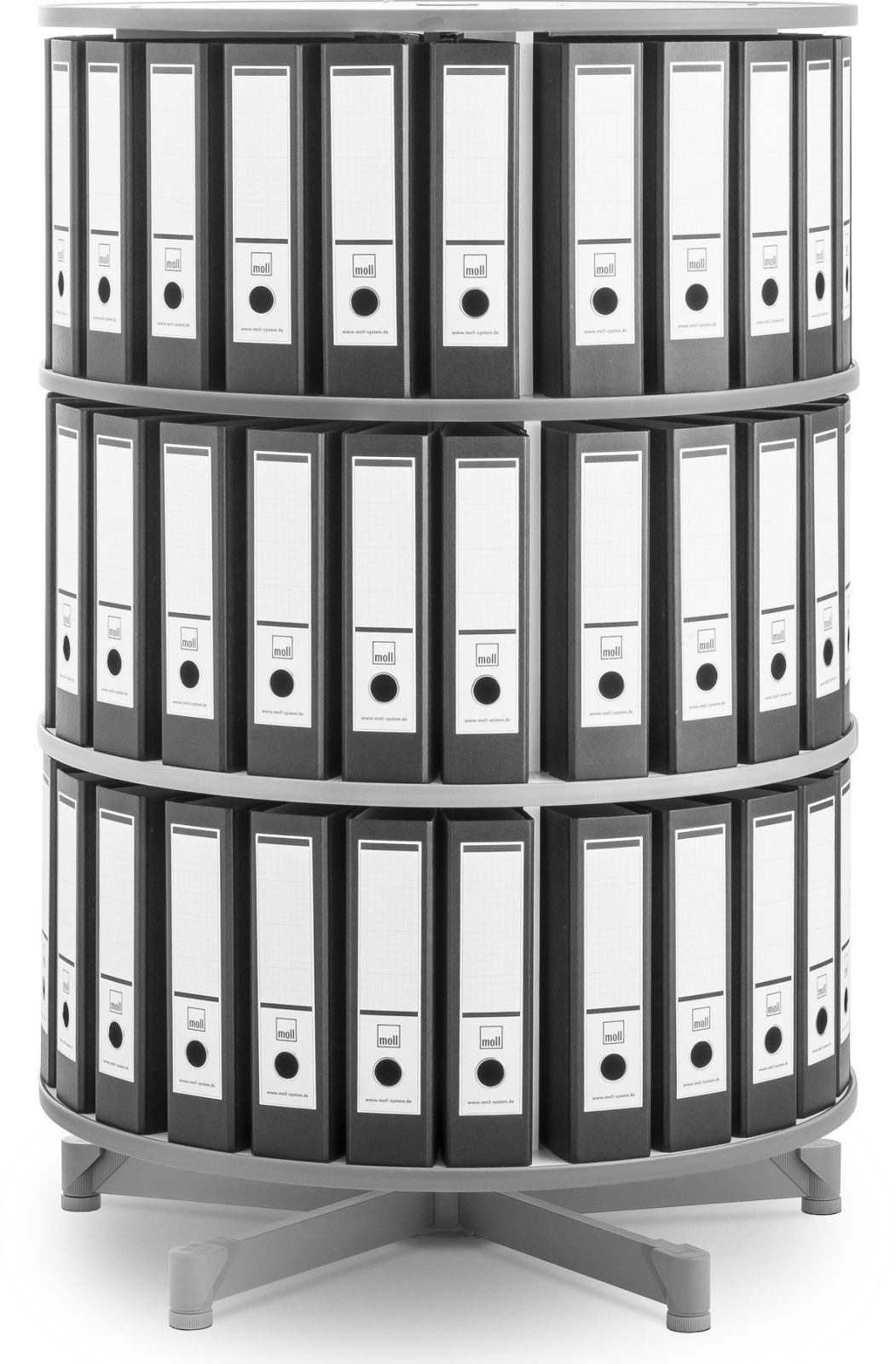 Moll Aktenschrank Ordnerdrehsäule Depotfile 80 3 Etagen weiß
