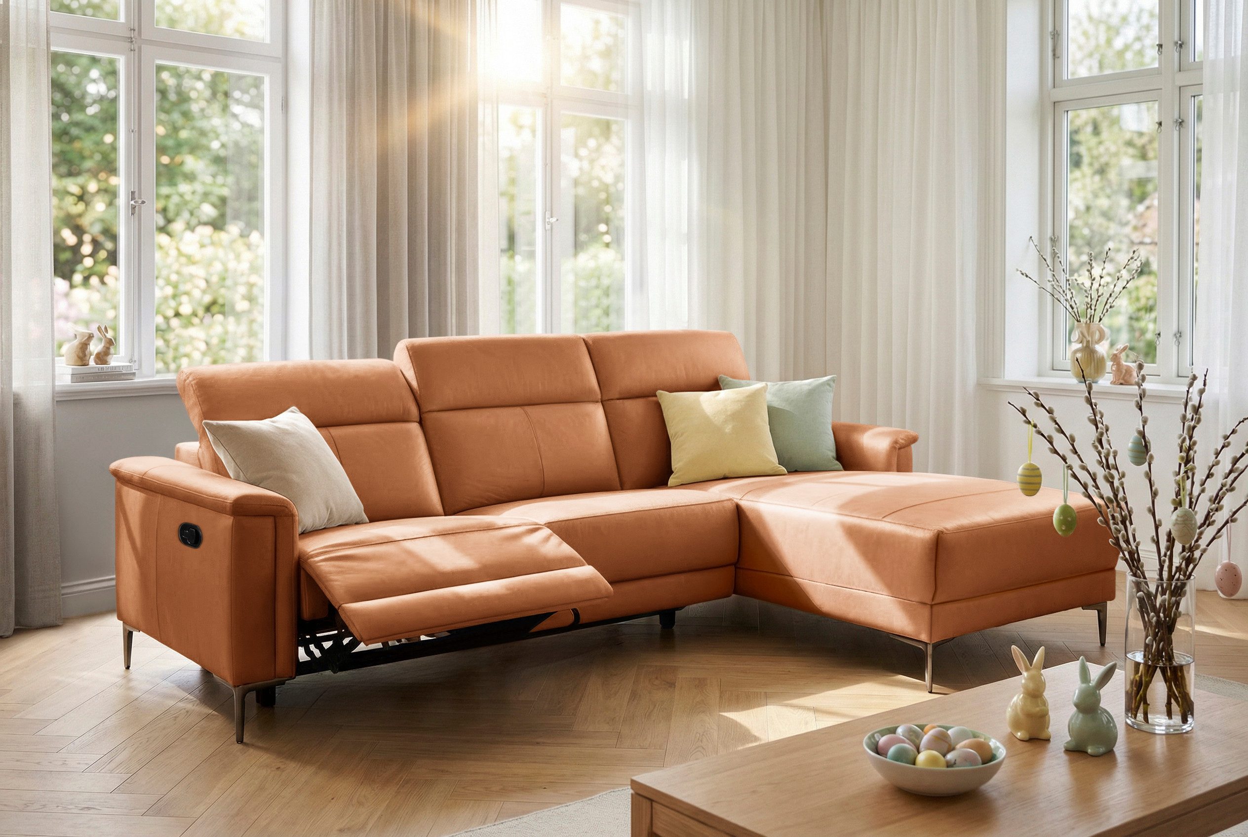 OTTO home Ecksofa LUND, L-Form, 261cm, man. o. elektr. Relaxfunktion (mit USB-A), und Kopfteilverstellung
