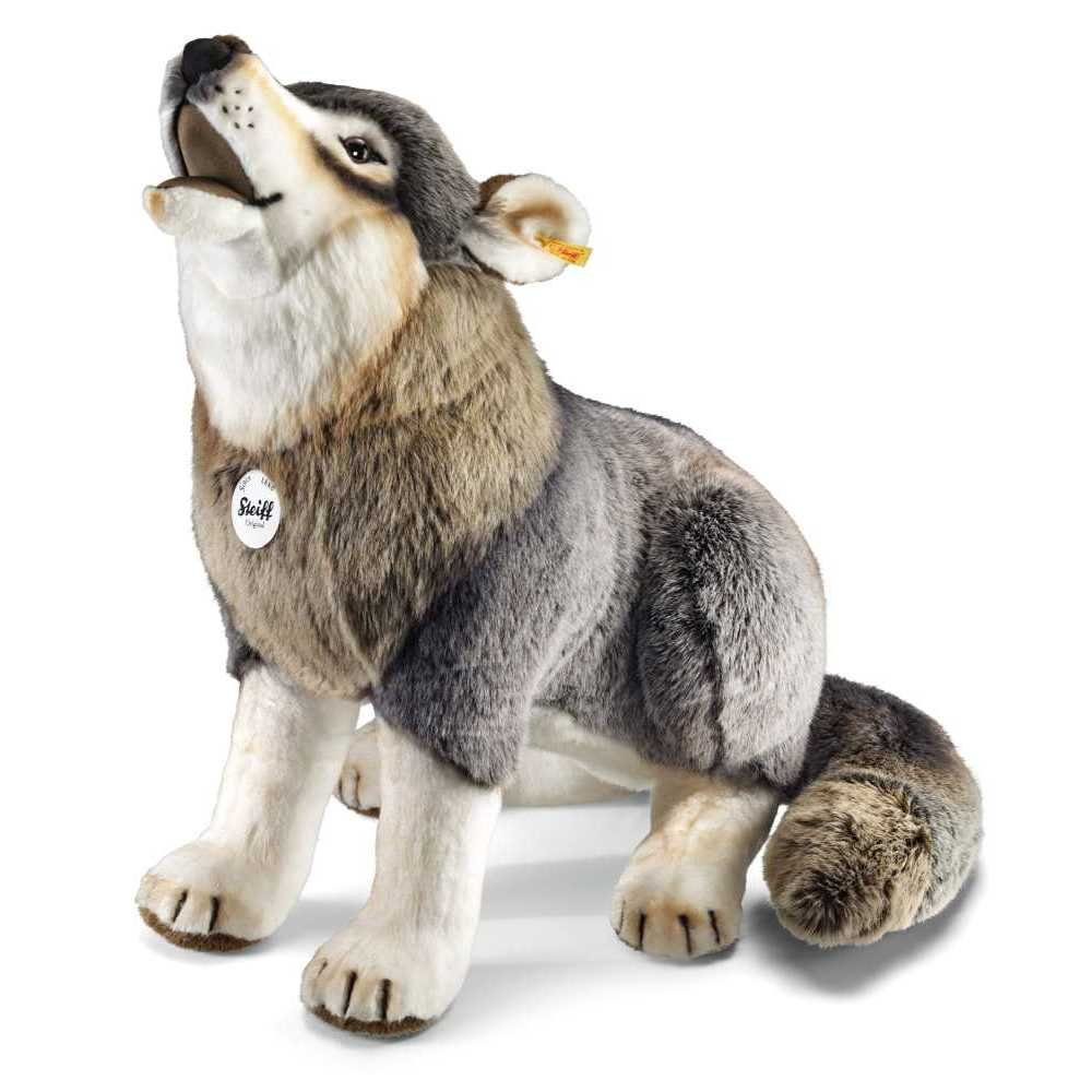 Steiff Kuscheltier Steiff 075759 Snorry Wolf 60 cm sitzend grau Waldtier