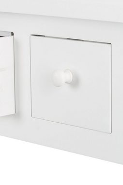 elbmöbel Konsolentisch Konsolentisch Anrichte weiß 5 Schubladen (FALSCH), Beistelltisch: Ablage 104x81x40 cm weiß Material Mix Landhausstil