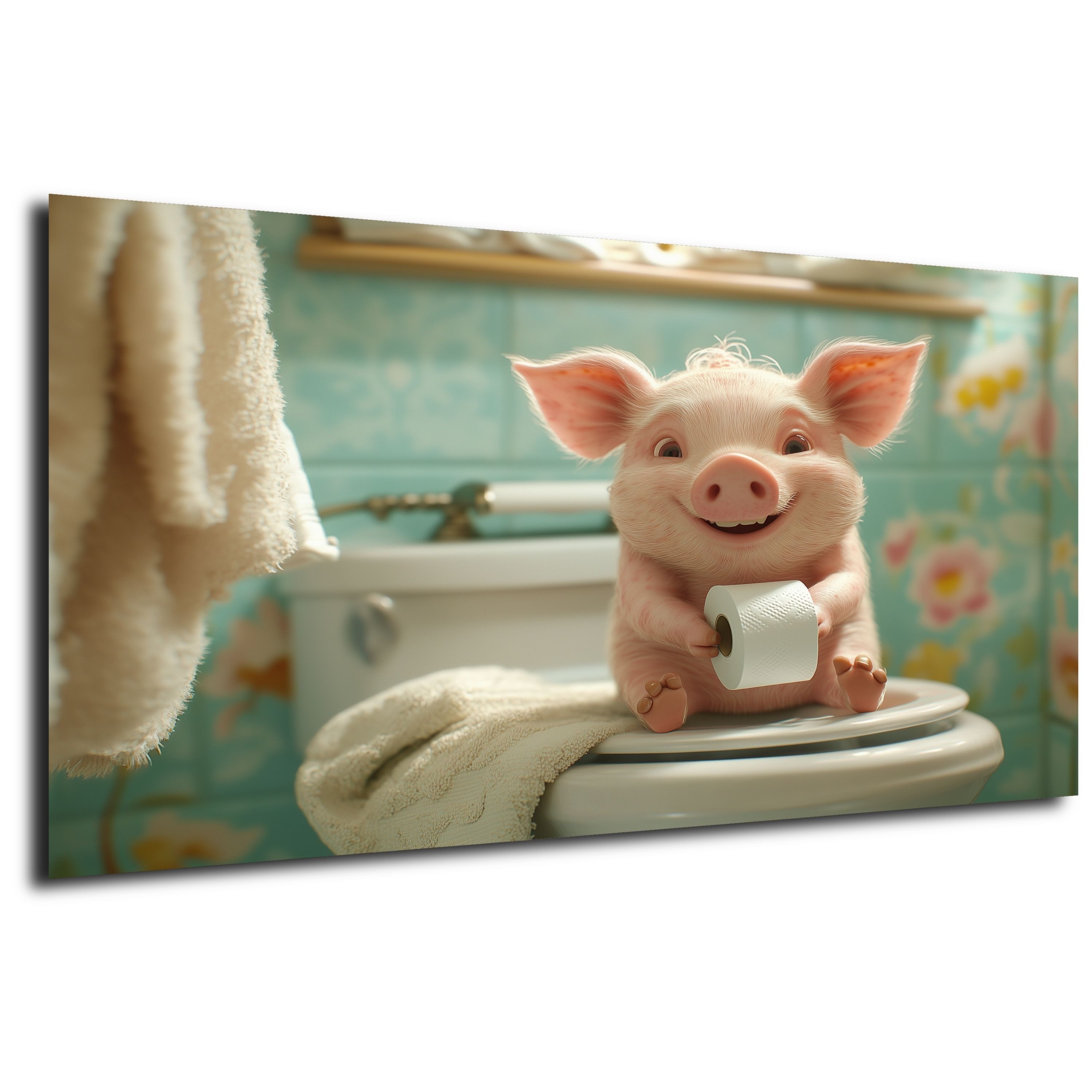 DARO Design Leinwandbild Modern Abstrakt Wandbilder XXL Wandbild Wand Deko Leinwand Bilder, (Schwein - Bild groß Wohnzimmer Schlafzimmer Küche Esszimmer Einteilig Querformat Fotodruck Leinwände Wanddeko Abstrakte Kunst Boho), 30x20cm