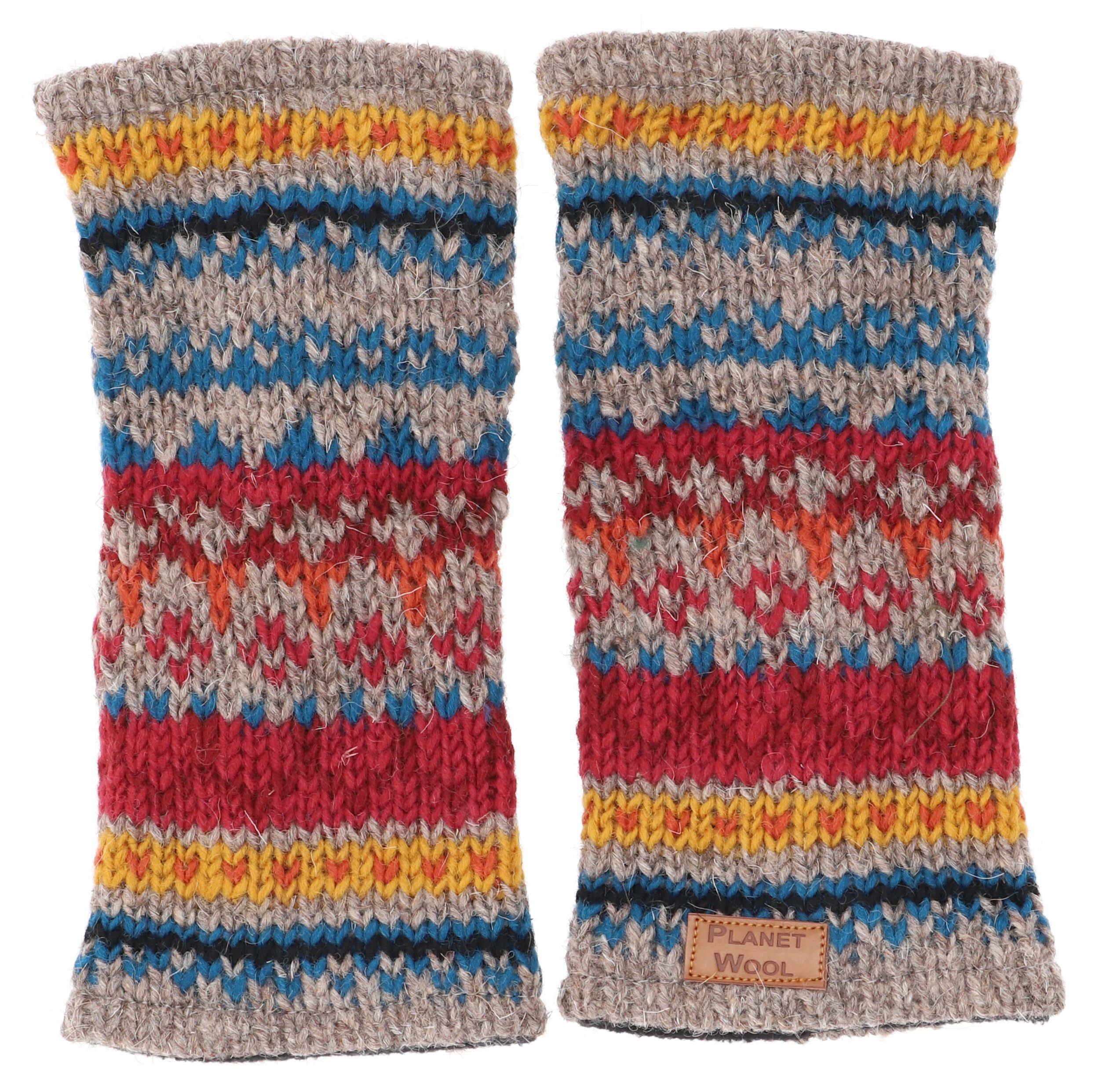 Guru-Shop Strickhandschuhe Handstulpen, handgestrickte Wollstulpen aus.. günstig online kaufen