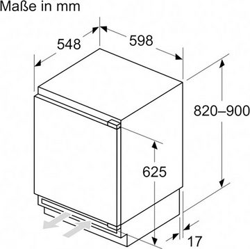 Constructa Einbaukühlschrank CK202VFD0, 82 cm hoch, 59,8 cm breit