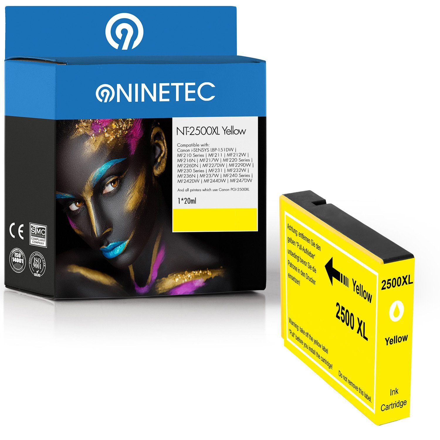 NINETEC ersetzt Canon PGI-2500 PGI2500 Yellow Tintenpatrone