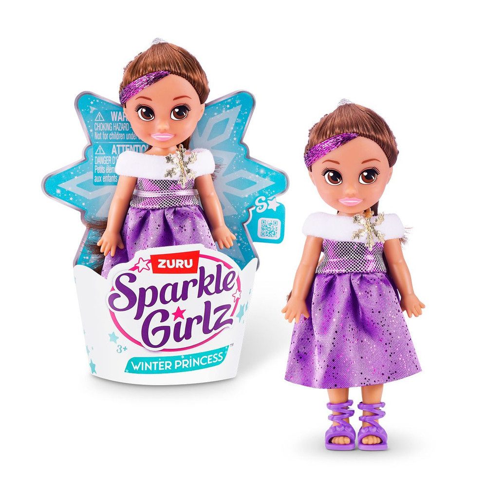Babypuppe Sparkle Girlz - Modepuppe - Winterprinzessin - Cupcake - brünett