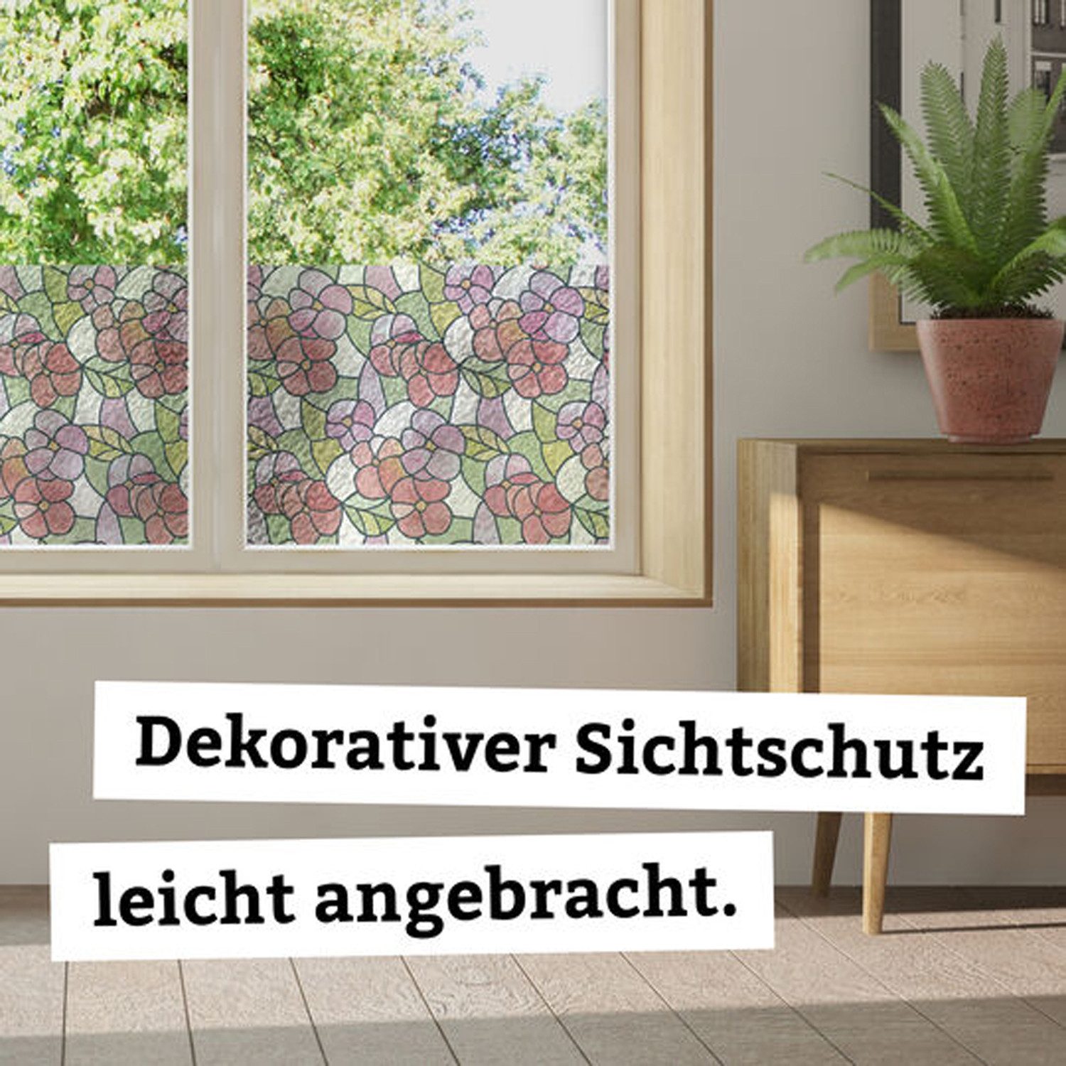 d-c-fix Fensterfolie Lisboa blau - selbsthaftende Sichtschutzfolie Deko Folie Fenster innen, Leicht geprägte Oberfläche, 150 x 45cm - rückstandslos entfernbar und wiederverwendbar