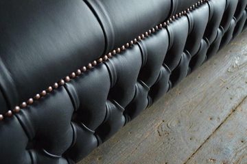 JVmoebel Chesterfield-Sofa Schwarze Designer Sofa Couch Kunstleder XXL 3 Sitzer Sofort, 1 Teile, Made in Europa