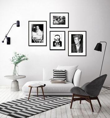 artissimo Bild mit Rahmen Bild gerahmt 51x71cm / schwarz-weiß Poster mit Rahmen Elizabeth Taylor, Film-Star: Elizabeth Taylor