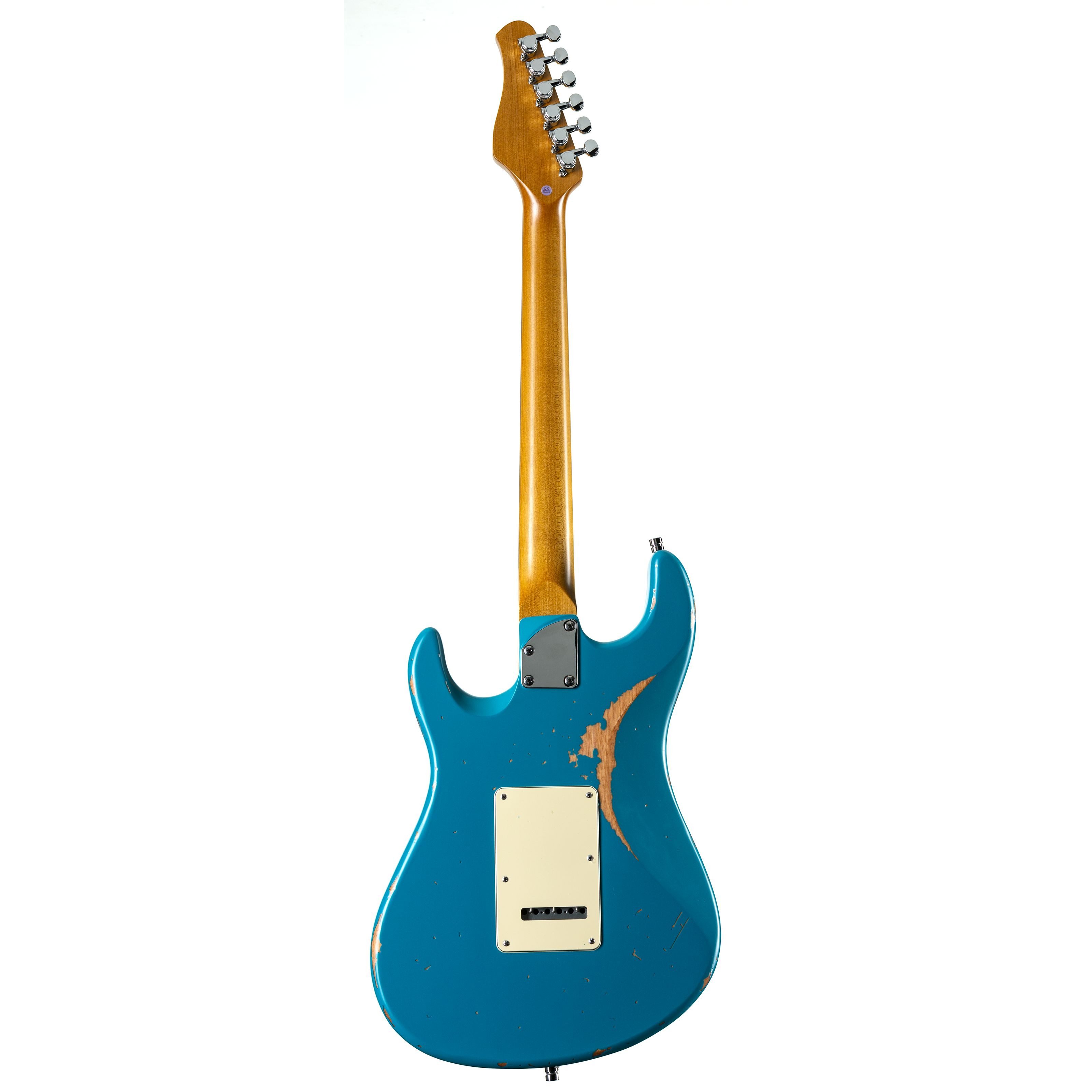 FAME E-Gitarre, E-Gitarren, ST-Modelle, Custom ST HSS RW Worn Aqua over Paisley - E-Gitarre