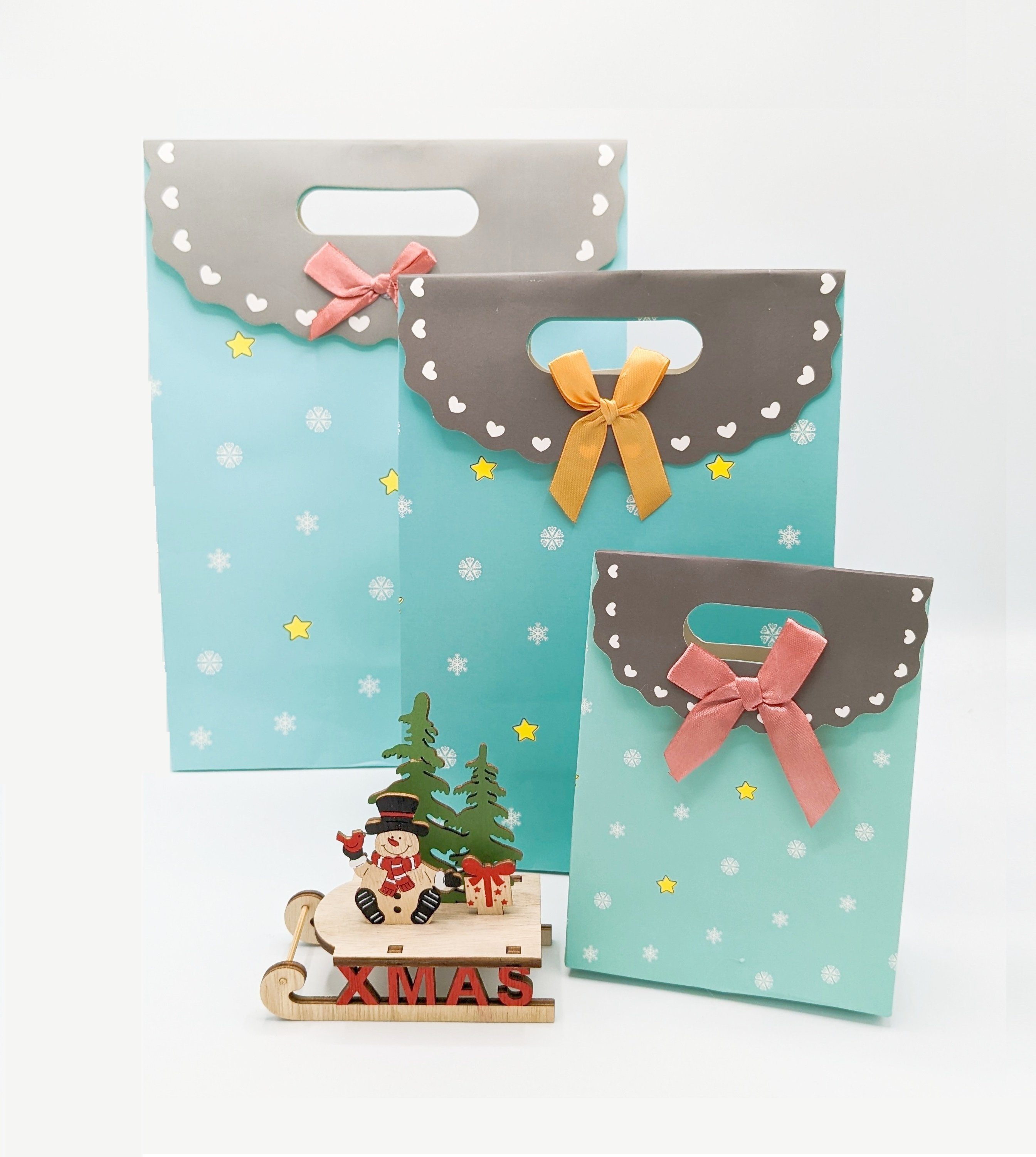 101DIYStudio Tragetasche 3er-Set Geschenktüten Geschenktasche Geburtstag Hochzeit Weihnachten (Stilvoll und Praktisch), Karton-Verpackungstasche