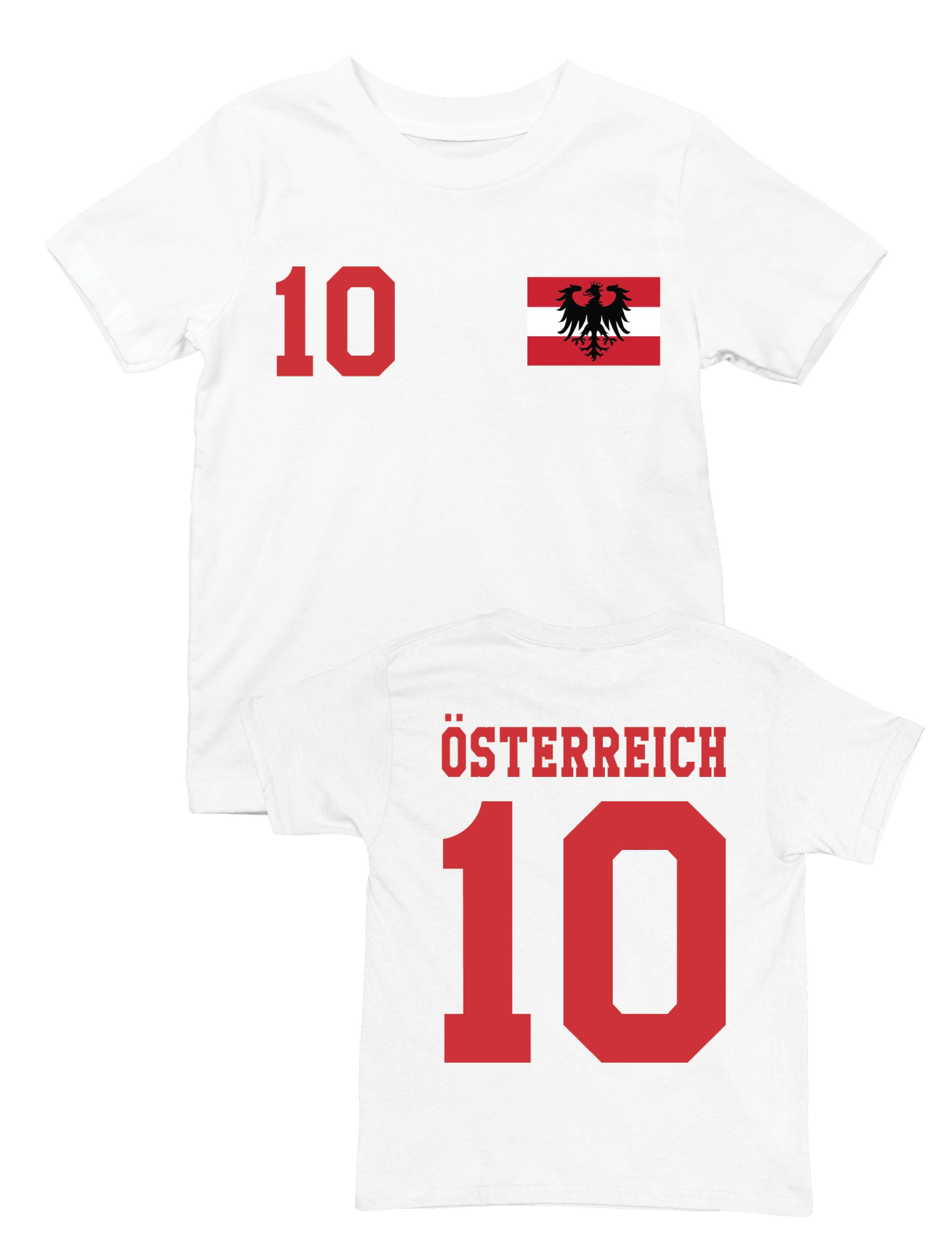 T-Shirt Österreich Kinder T-Shirt im Fußball Trikot Look
