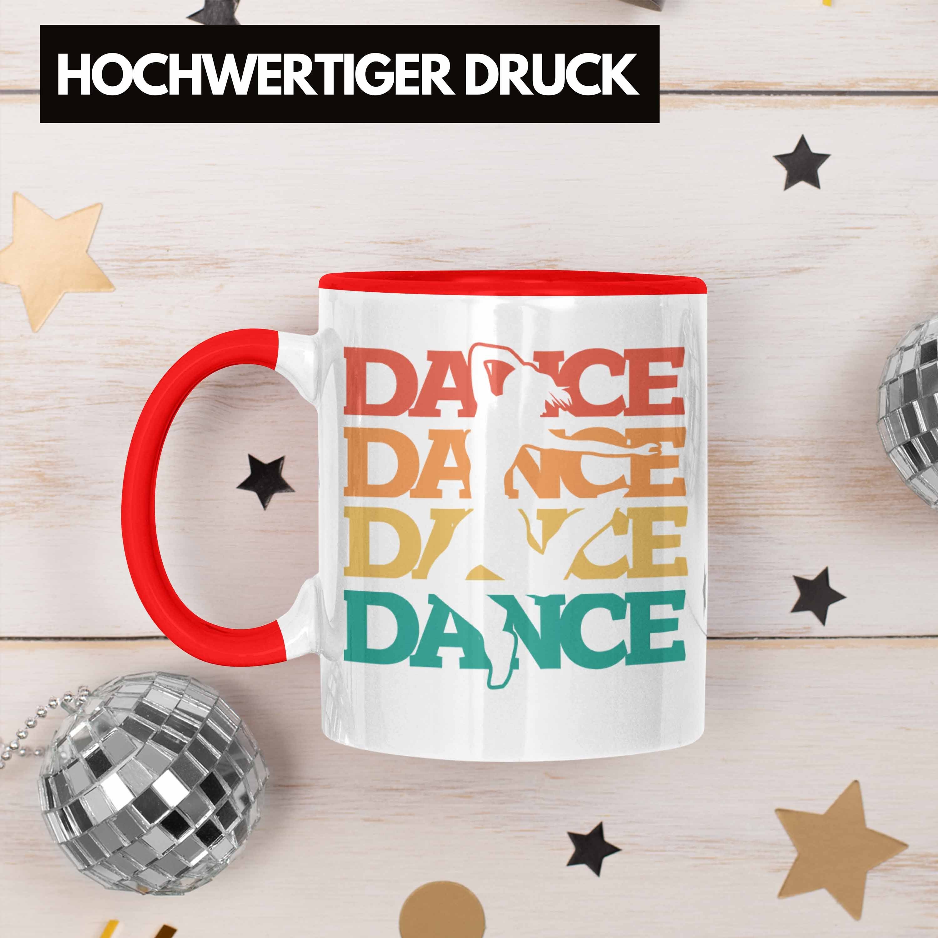 Rot D für Geschenk Tänzer Tasse Grafik Tanzlehrer Tasse Trendation Tanzbegeisterte Lustige