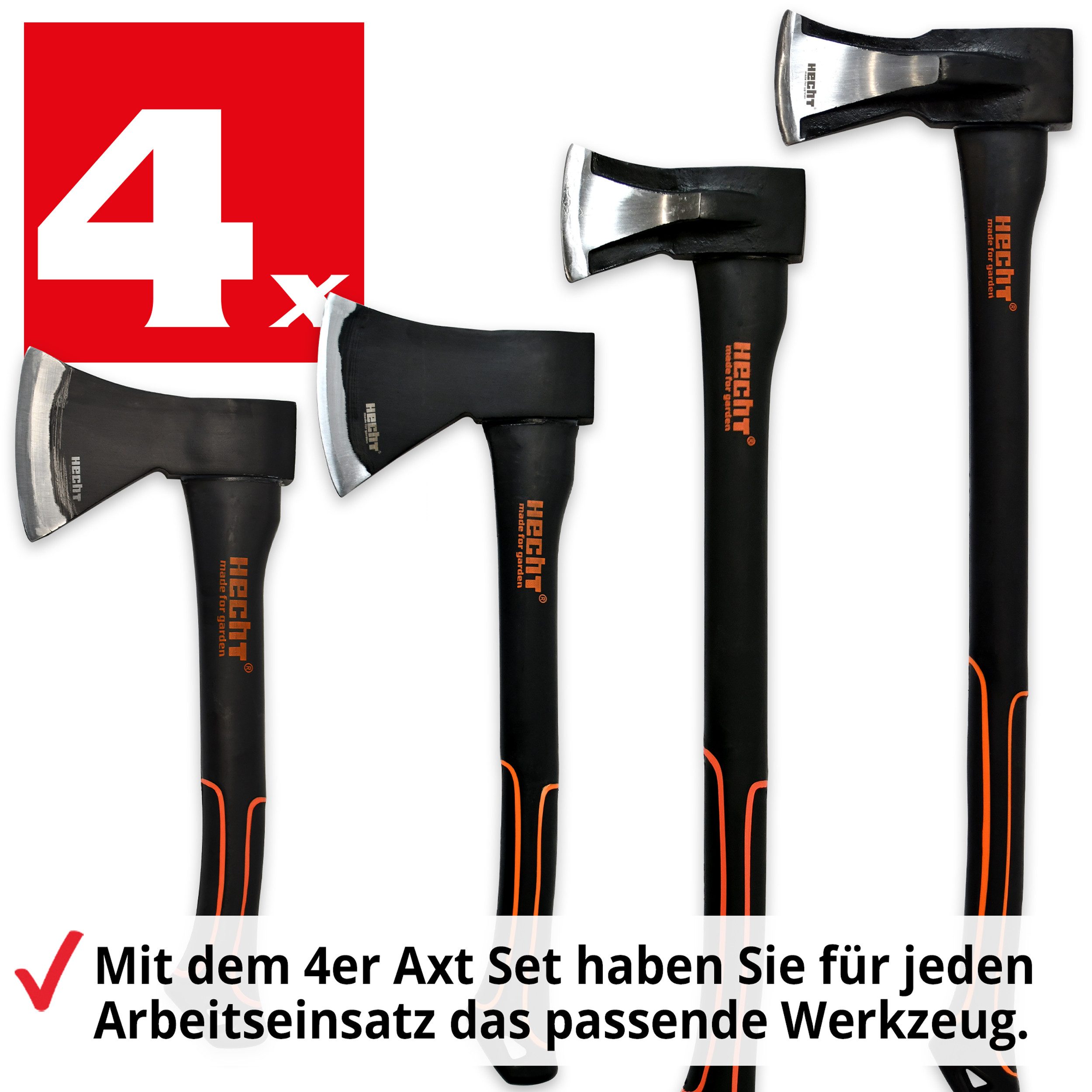 Hecht Axt 30cm & 40cm Beil 55cm Spaltaxt 63cm Spaltaxt, (4-St), Ergonomisches Design