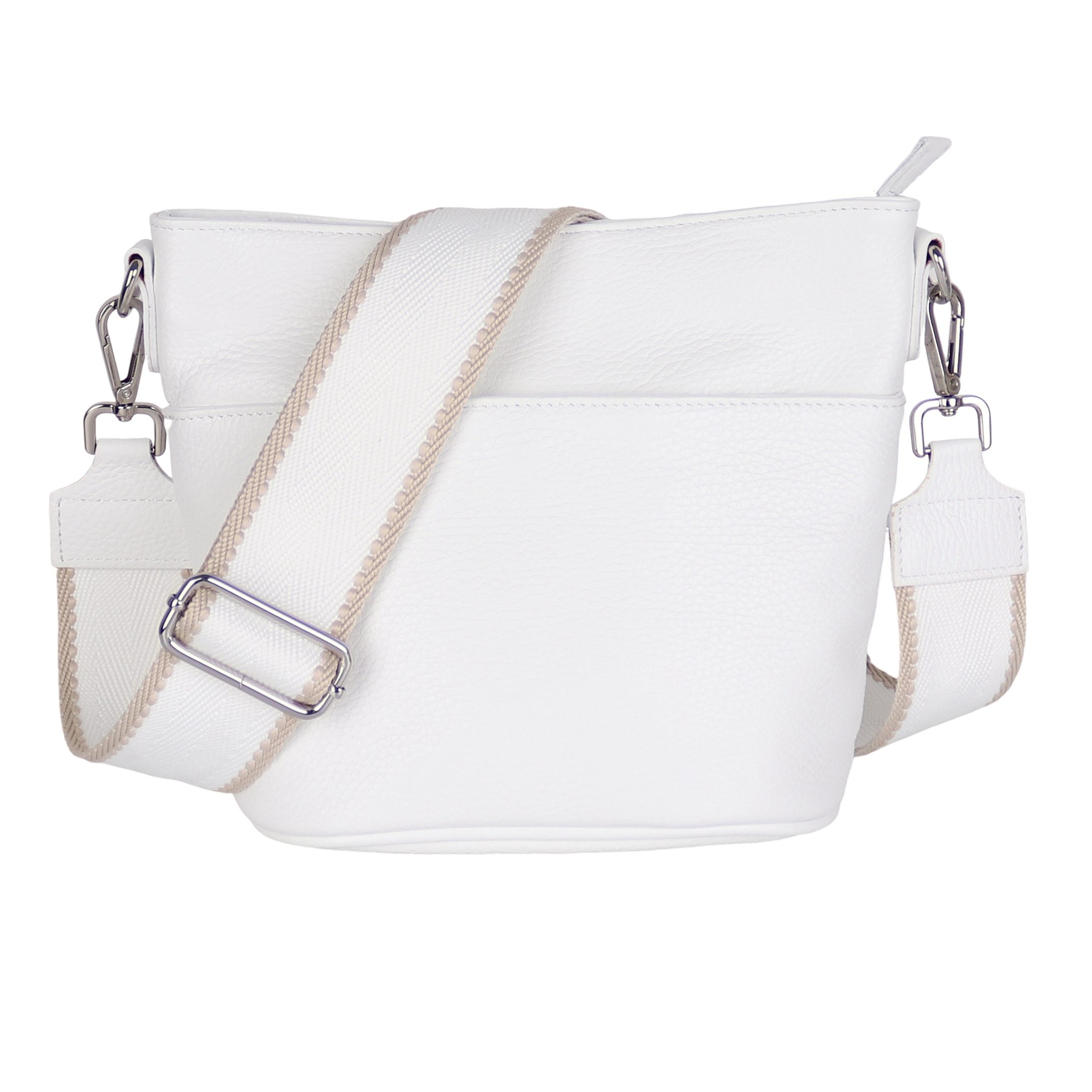 MIRROSI Umhängetasche Damen, Crossbody Bag, Echtleder Made in Italy (1 Tasche 2 Gurte oder Basic Version 1 Tasche 1 Gurt), 24x18x12cm (BXHXT)
