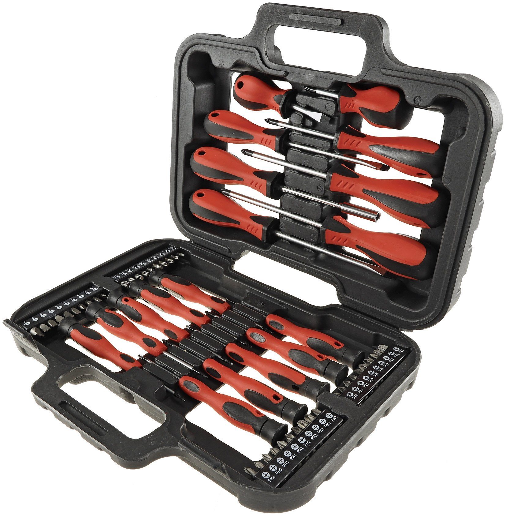 ChiliTec Schraubendreher Schraubendreher Set 58 Teile, Profi, Magnethalter
