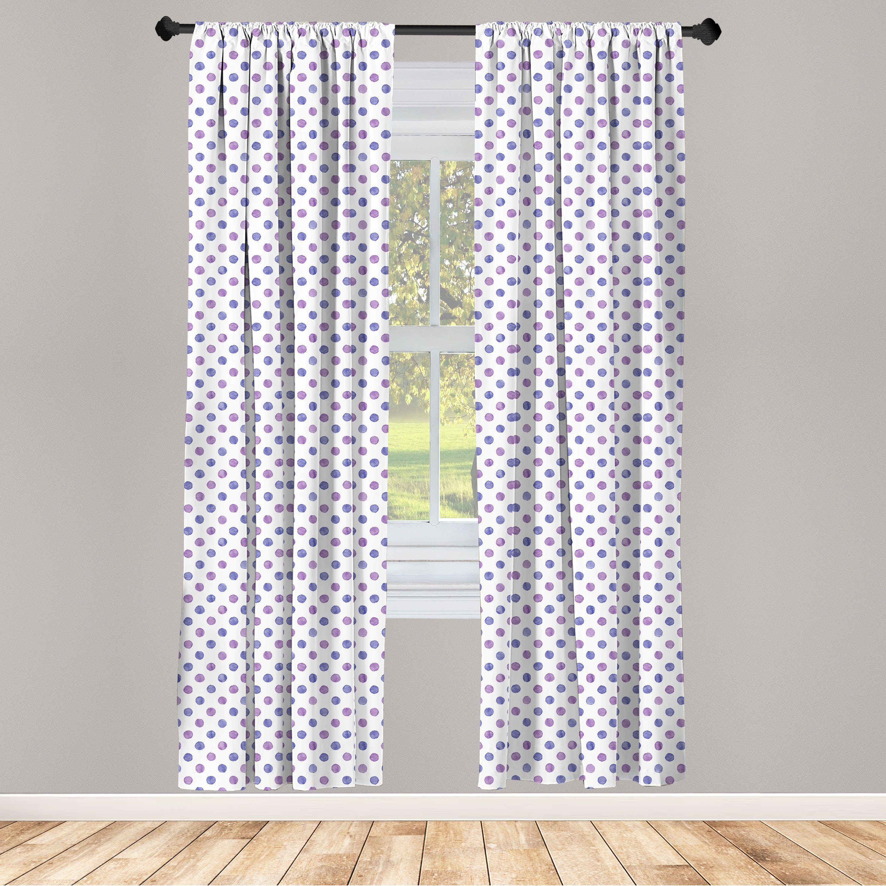 Gardine Vorhang für Wohnzimmer Schlafzimmer Aquarell-Tupfen Microfaser, Abakuhaus, Dekor, Lila