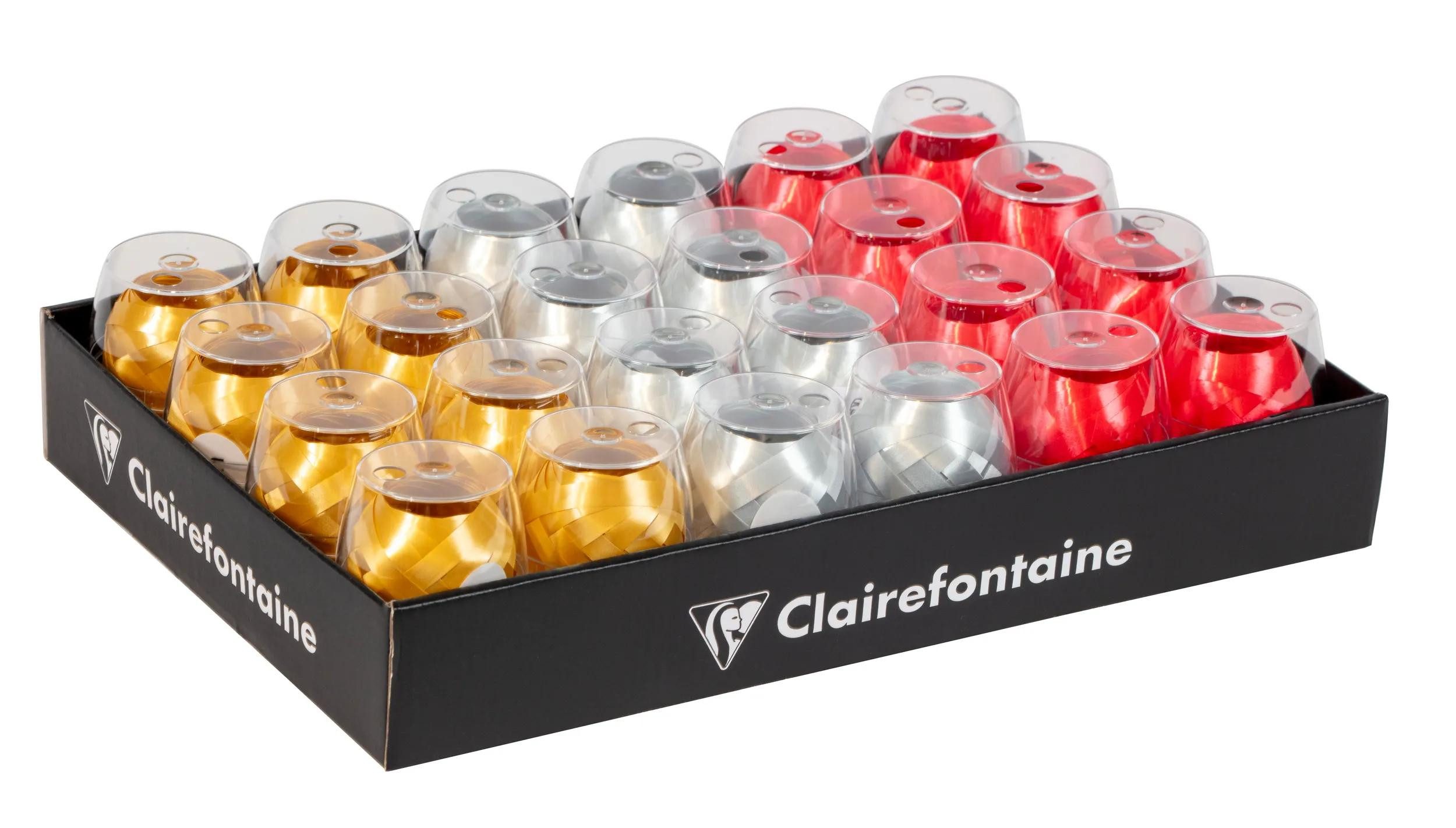 CLAIREFONTAINE Geschenkband Set 24 Eiknäueln Geschenkband, glatt, 7mmx10m Sortierung 611300C, MISC