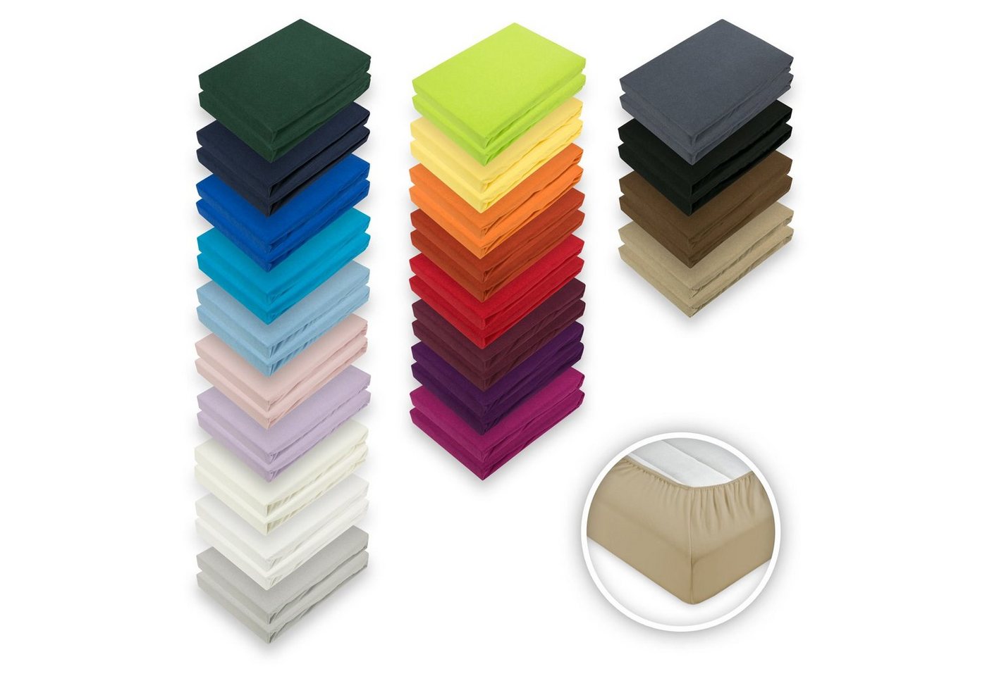 EXKLUSIV HEIMTEXTIL Spannbettlaken Doppelpack Jersey Spannbettlaken 90 - 100 x 200 cm, Jersey, Gummizug: rundum, (2 Stück)