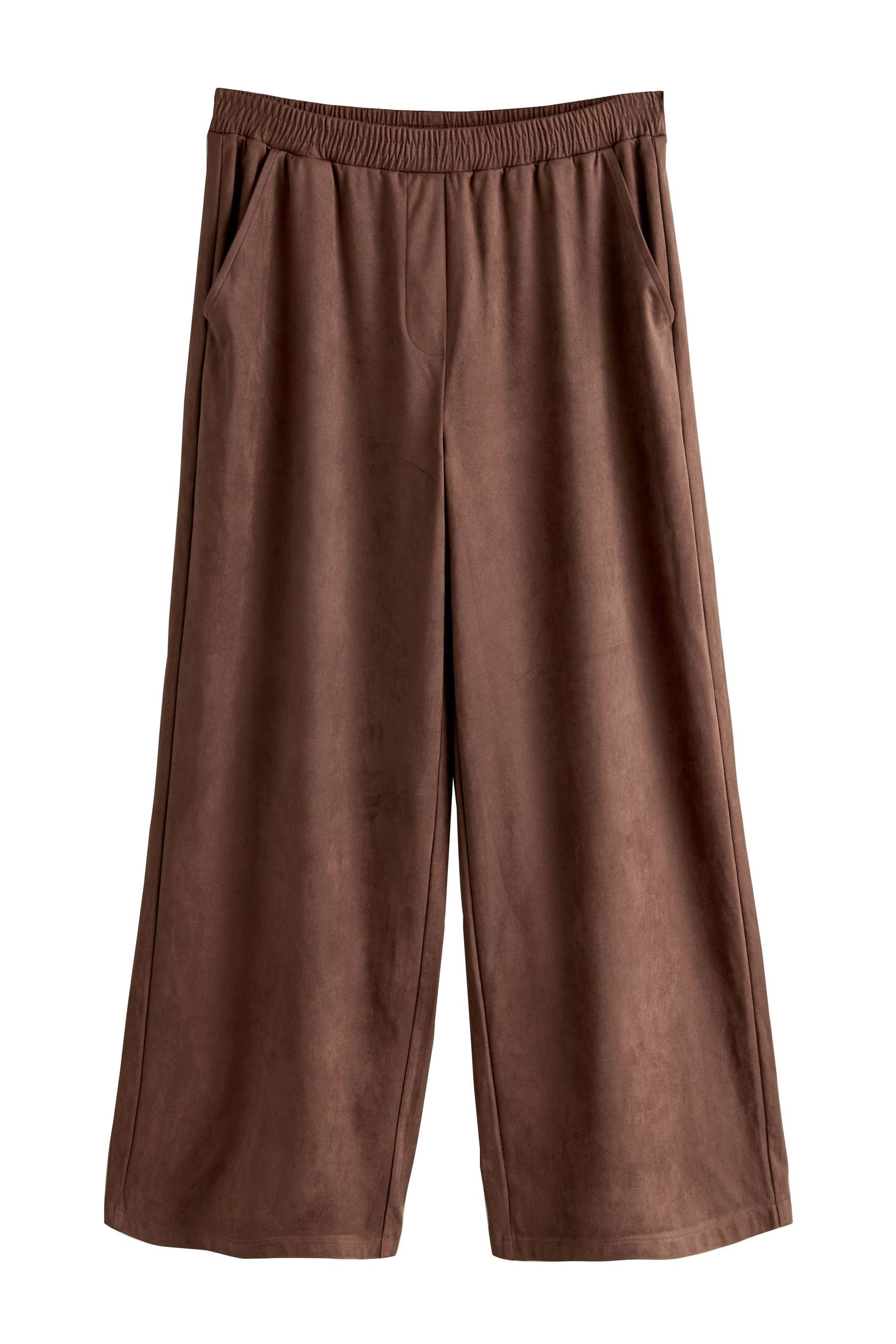 Jogginghose Hose mit weitem Bein aus Kunstveloursleder