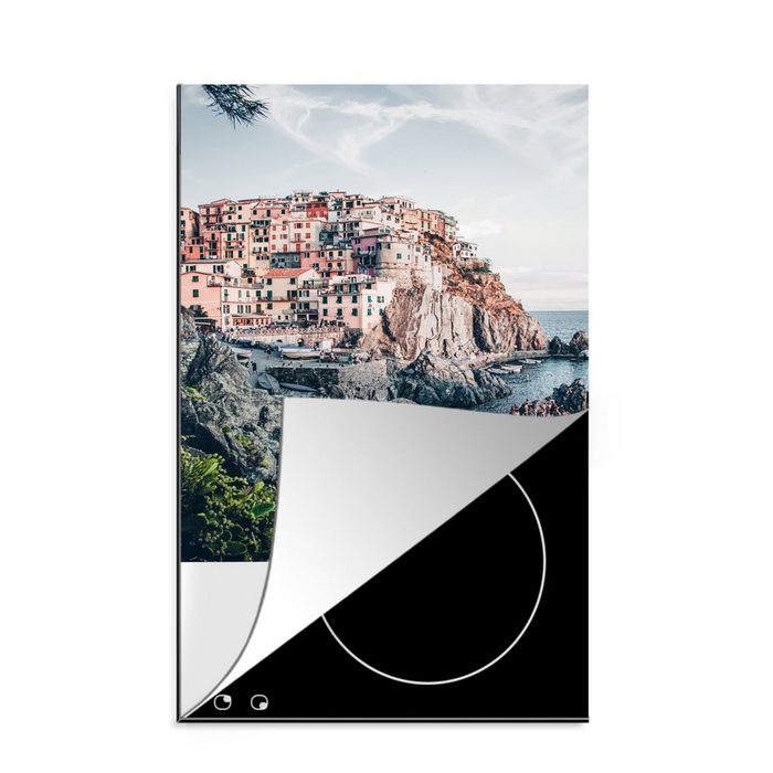 MuchoWow Herdblende-/Abdeckplatte Cinque Terre - Italien - Amalfi - Meer Vinyl (1 tlg) Küchen Dekoration für Induktionsherd Induktionskochfeld