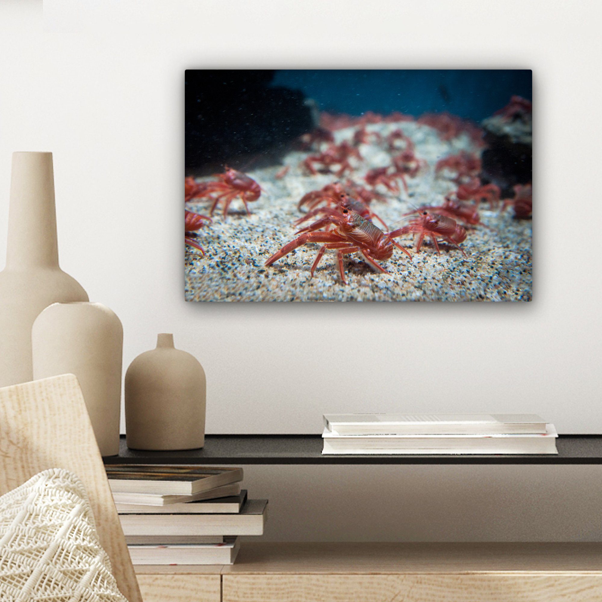 Wandbild Wasser, Aufhängefertig, Leinwandbild cm (1 unter Wanddeko, St), Rote OneMillionCanvasses® Thunfischhummer Leinwandbilder, 30x20
