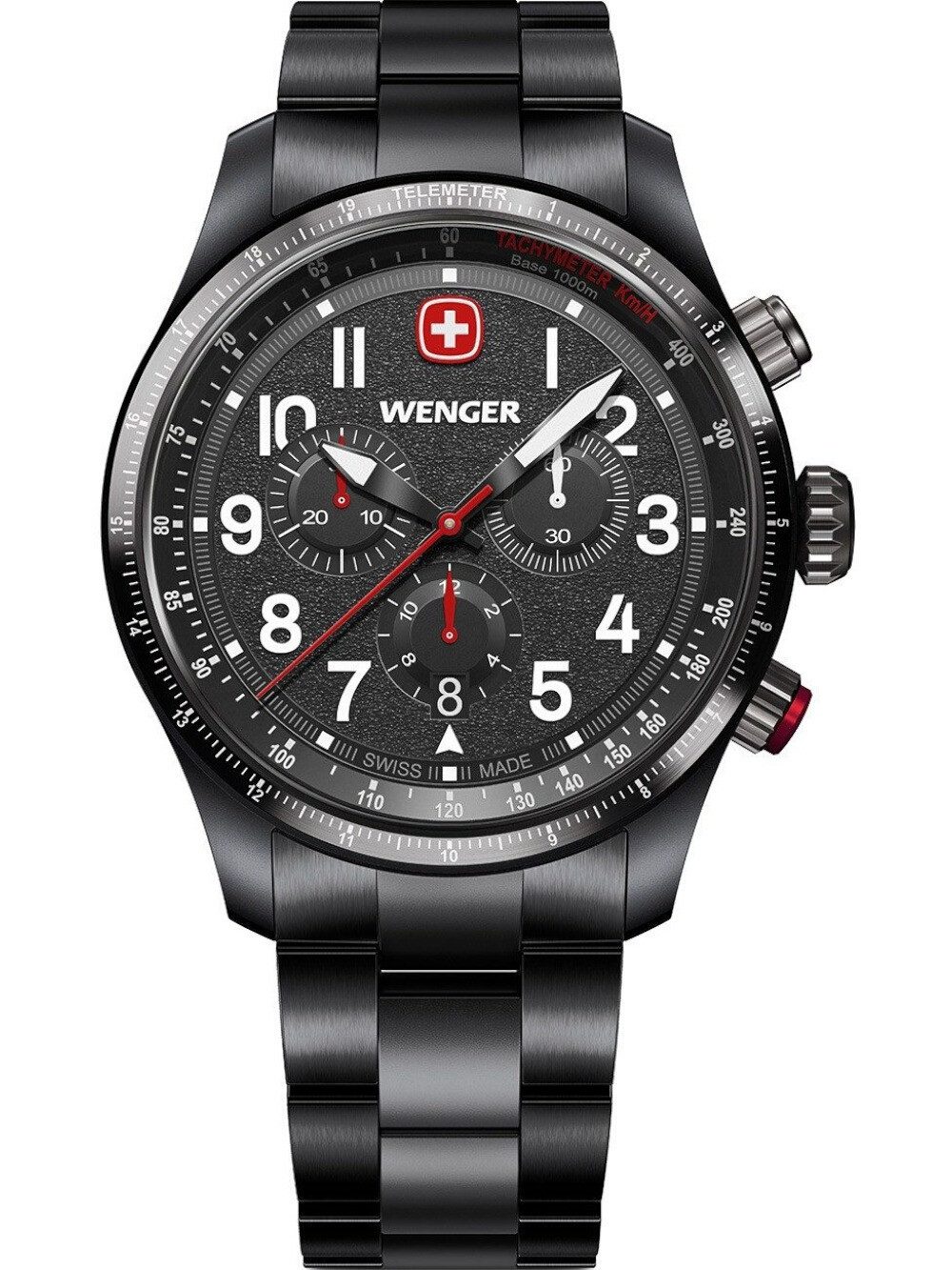 Wenger Quarzuhr Wenger 01.0543.117 Herrenuhr Terragraph Chrono 43mm 10ATM Wenger 01.0543.117 Herrenuhr Terragraph Chrono 43mm 10ATM
