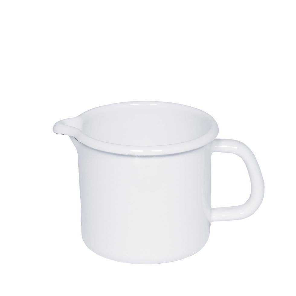 Riess Milchtopf Classic Weiss, Classic Weiß Schnabeltopf 12 cm / 1,0 L - Emaille