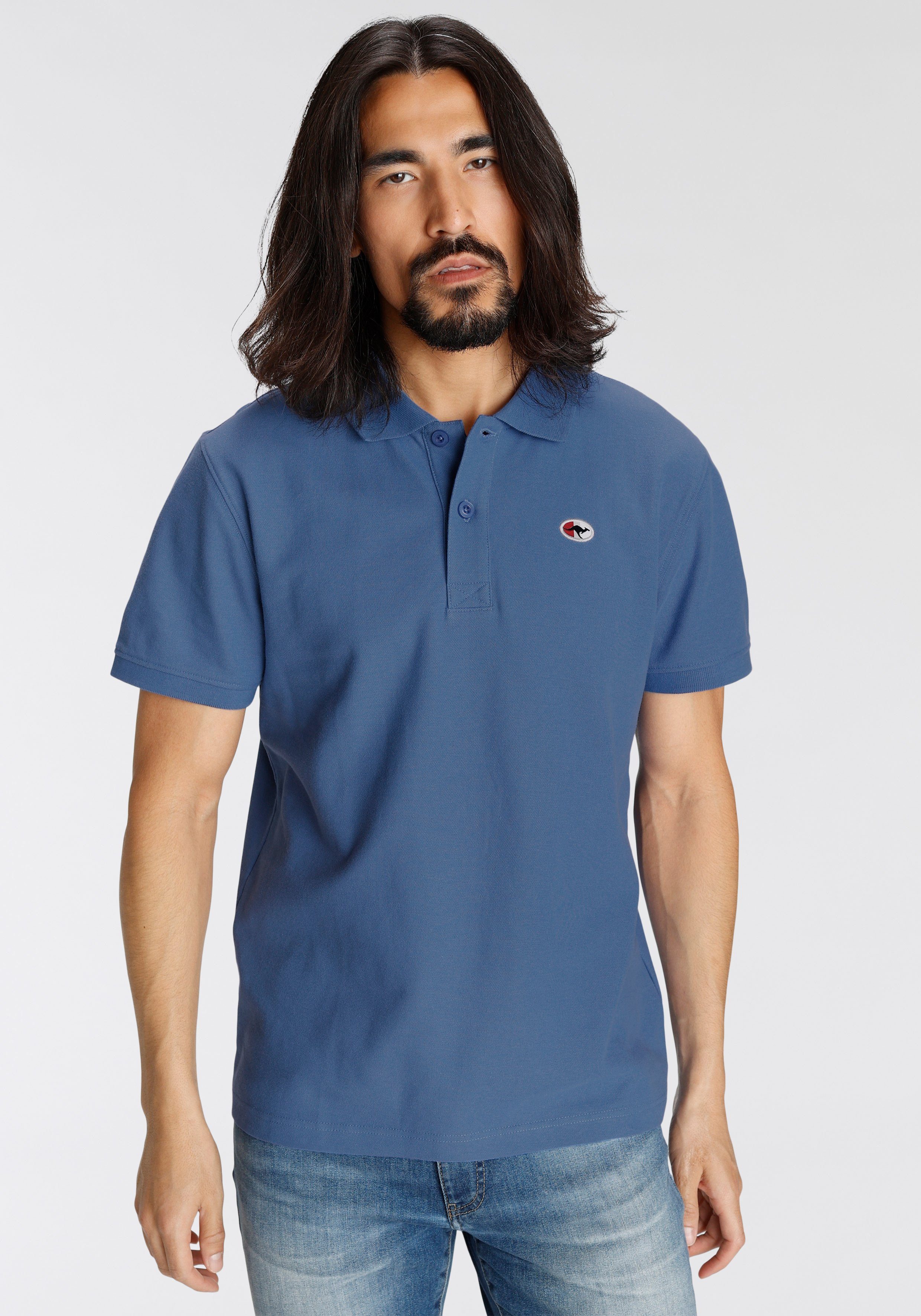 unifarben KangaROOS Poloshirt blau