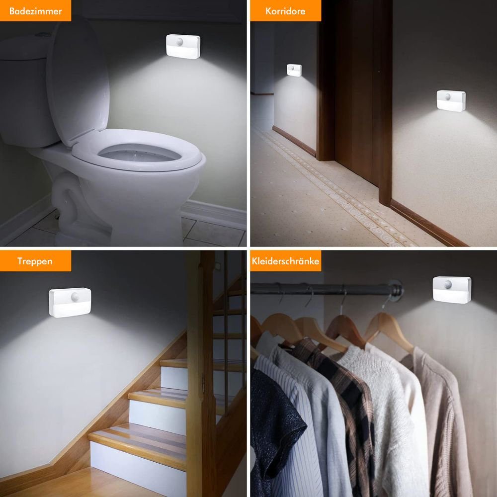 JOYOLEDER LED Nachtlicht Schlafzimmer/Flur/Treppenhaus Nachtlampe, für Nachtleuchte, Bewegungsmelde, Weiß
