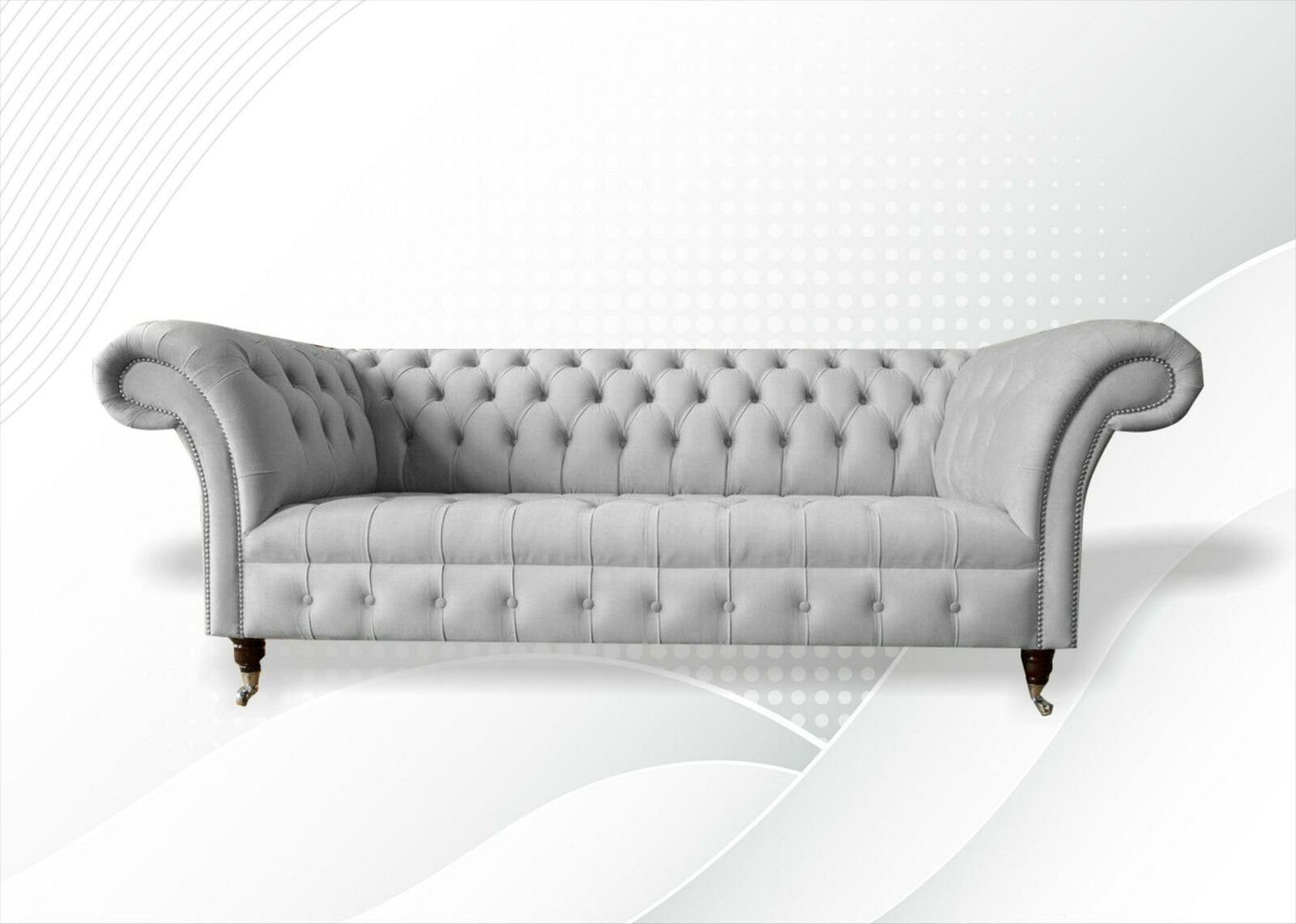 JVmoebel Chesterfield-Sofa Weißer Chesterfield Dreisitzer luxus Couch 3-er Polster Neu, Made in Europe