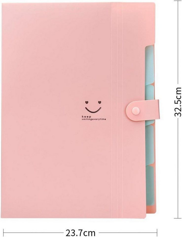 Thumbnail - LuxusKollektion Fächermappe Fächermappe A4 Erweiterbar Tragbar Aktenordner 5 Taschen Pink