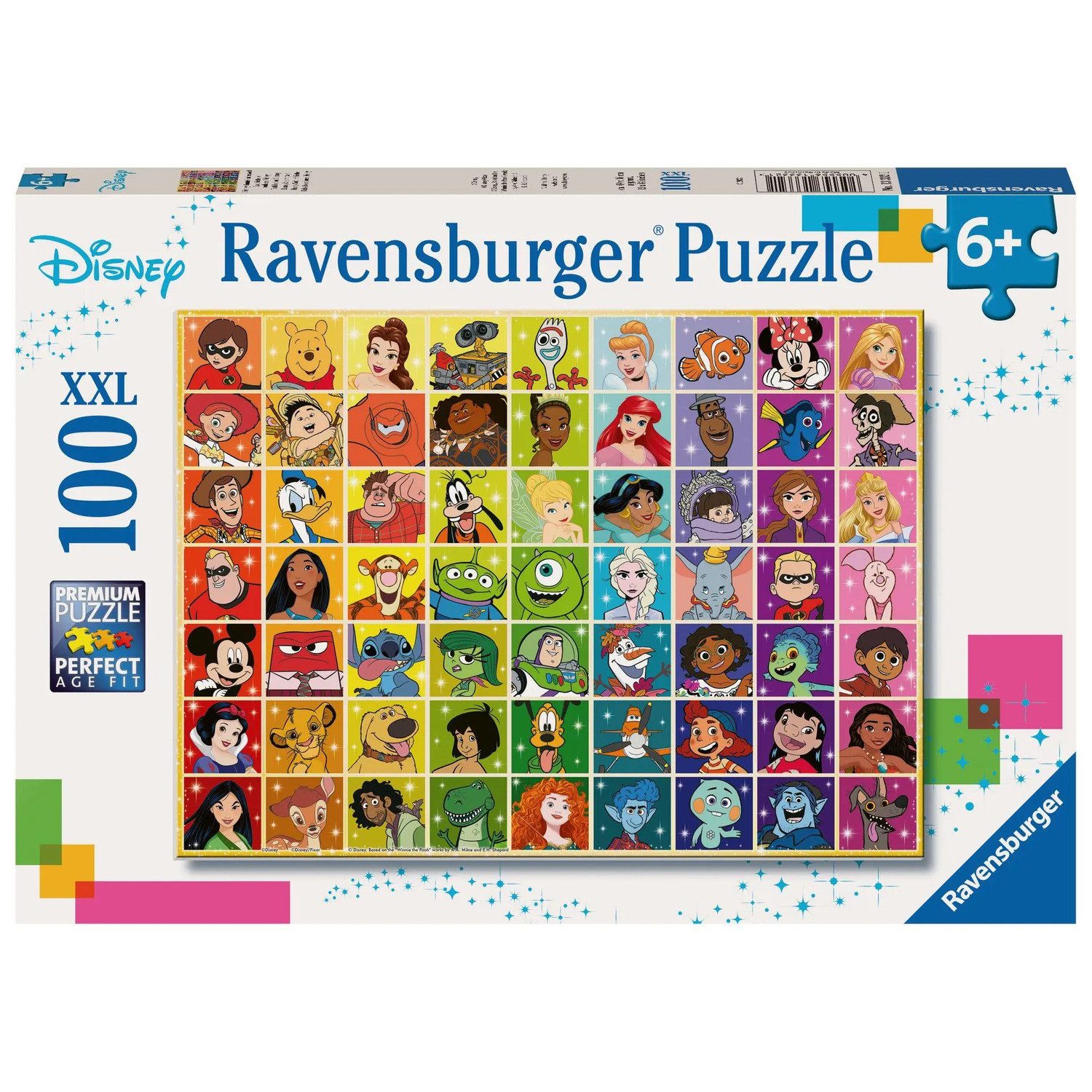 Ravensburger Puzzle Kinderpuzzle 100 XXL Teile - Disney Classics - Disneys bunte..., Puzzleteile
