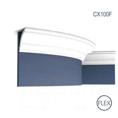 Orac Decor Flexprofil CX100F (Profilleiste, 1-St., Flexible Eckleiste, Stuckleiste, Zierleiste, 2 m), weiß, vorgrundiert