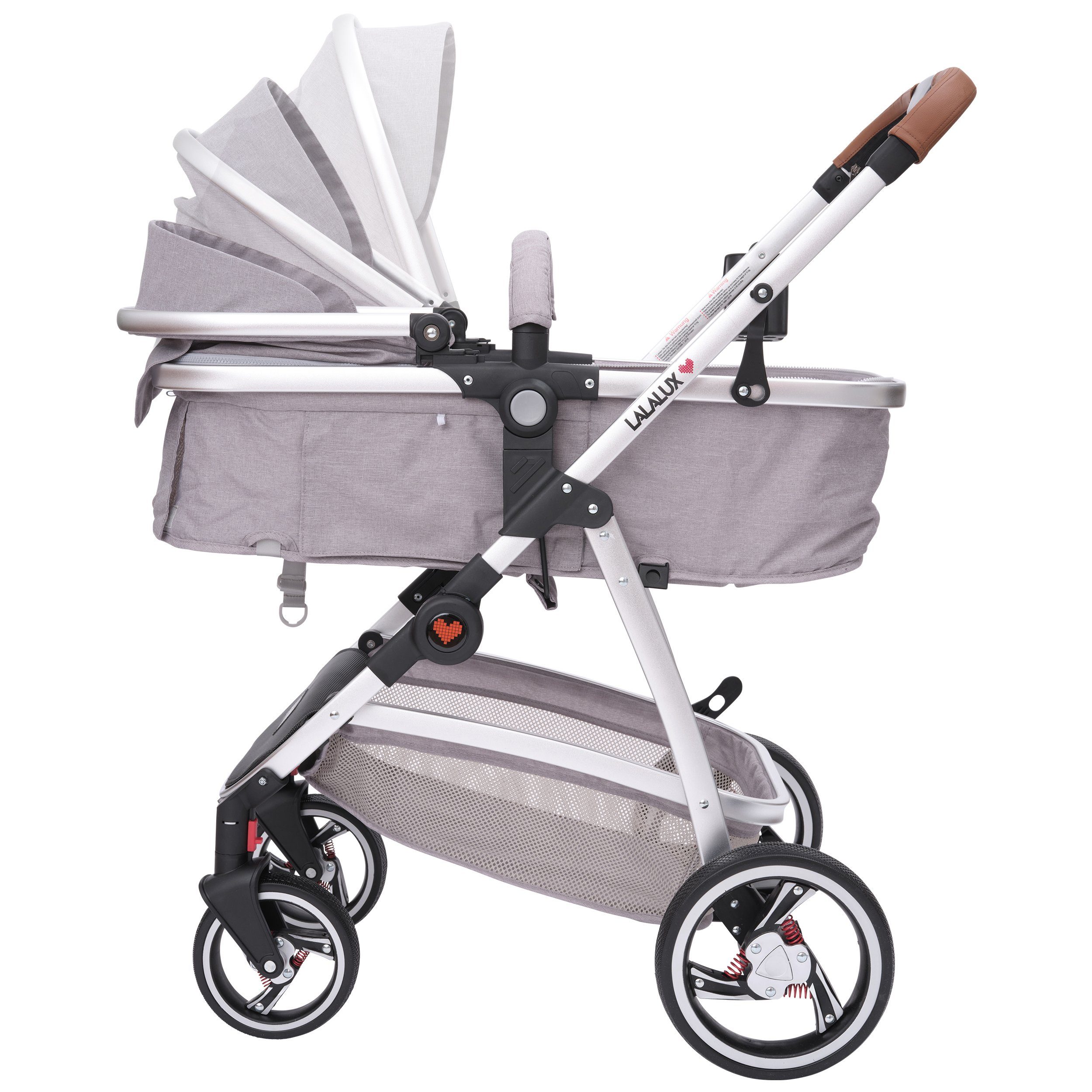 Lalalux Kombi-Kinderwagen Kinderwagen Babyboomer, 3 in 1 Kombi-Kinderwagen, aus wetterfestem und atmungsaktivem Material